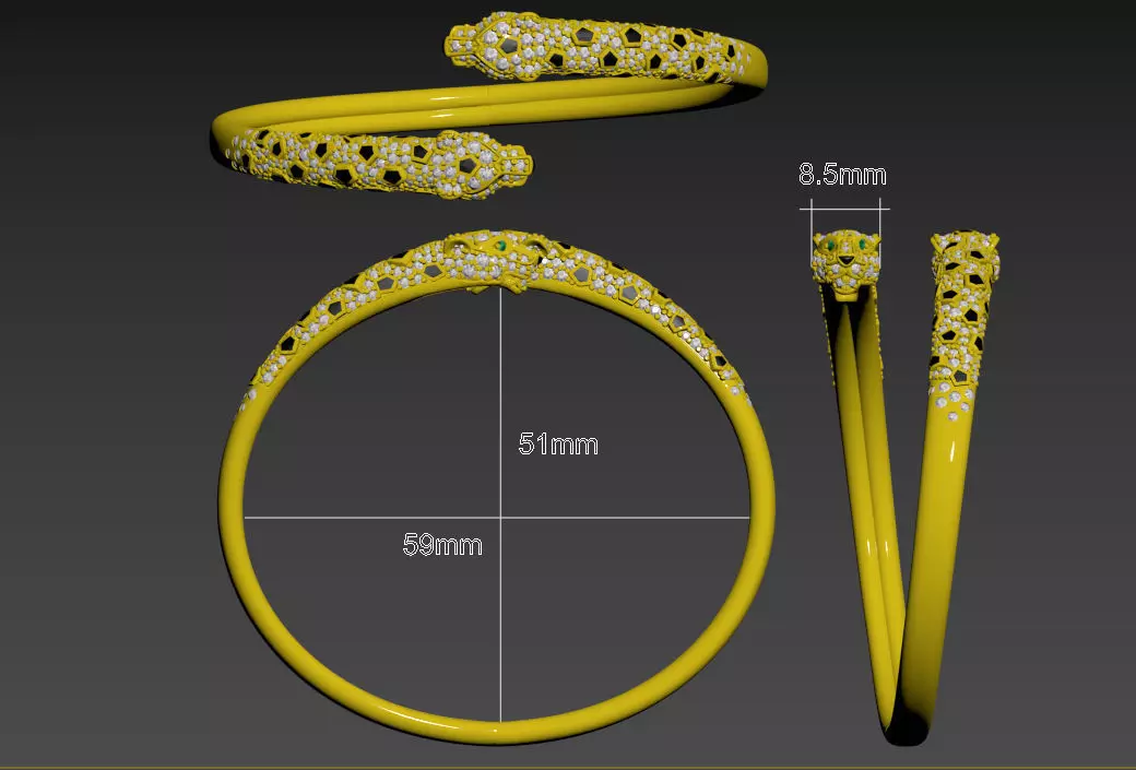 ring gold 3D print model_5