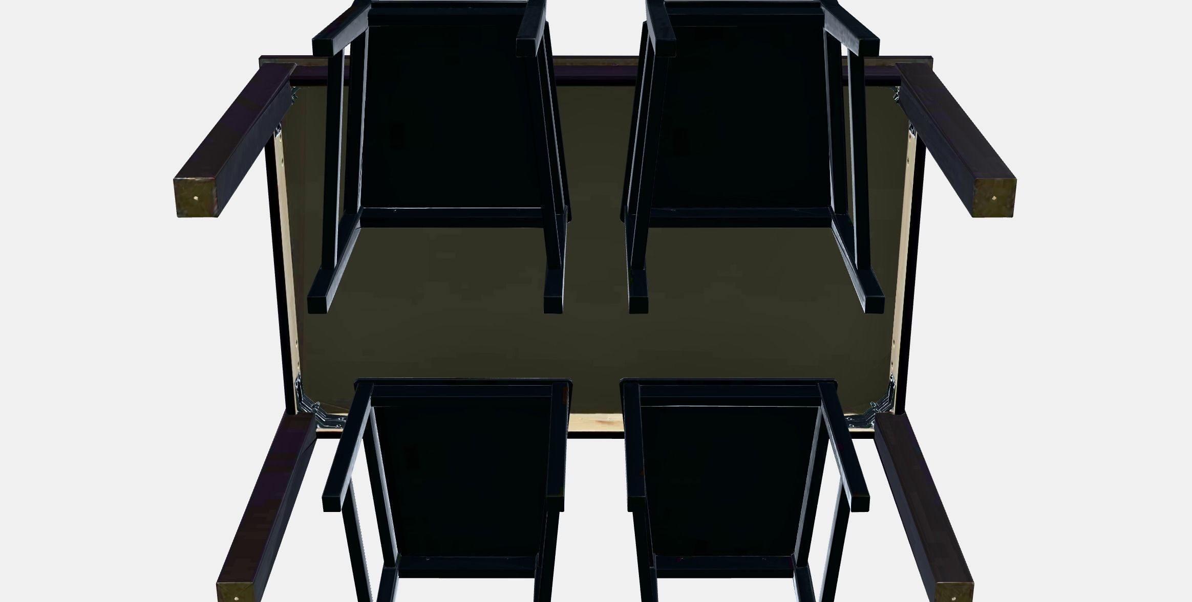 LANEBERG - STEFAN Table and 4 chairs Low-poly 3D model_8