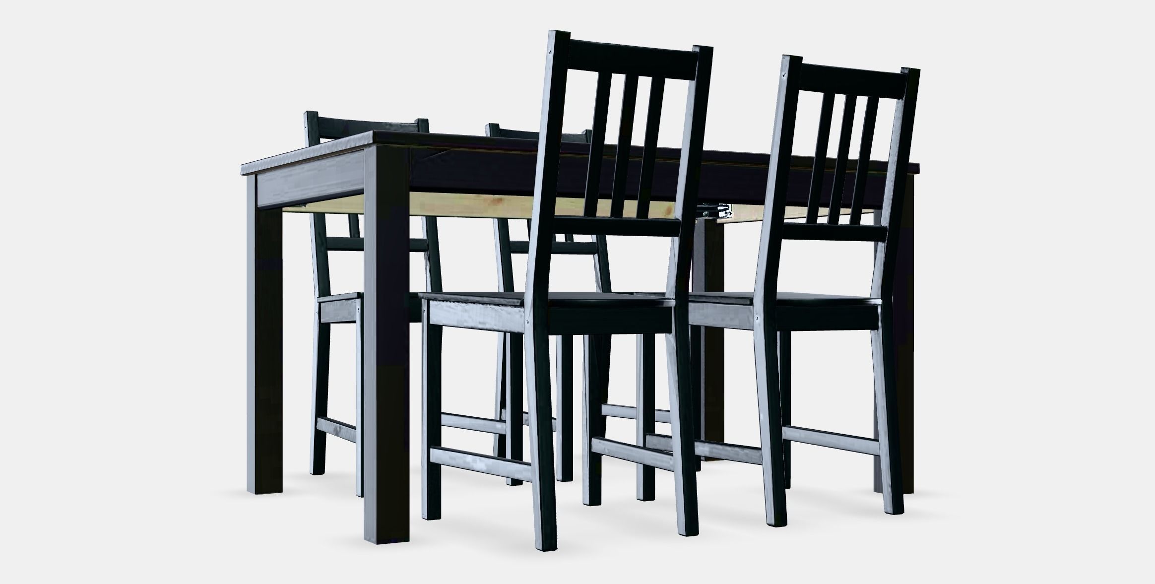 LANEBERG - STEFAN Table and 4 chairs Low-poly 3D model_9