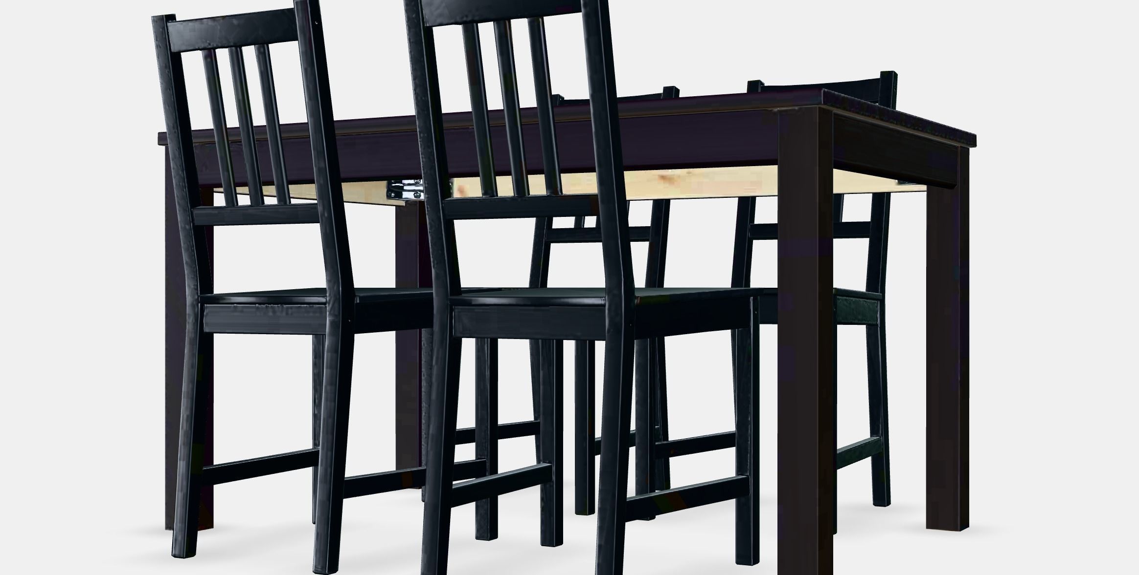 LANEBERG - STEFAN Table and 4 chairs Low-poly 3D model_6