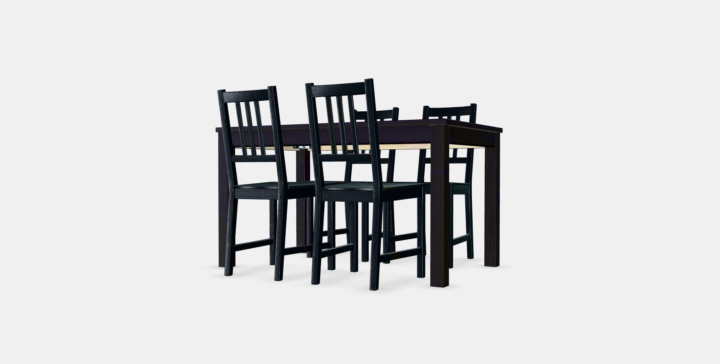 LANEBERG - STEFAN Table and 4 chairs Low-poly 3D model_5