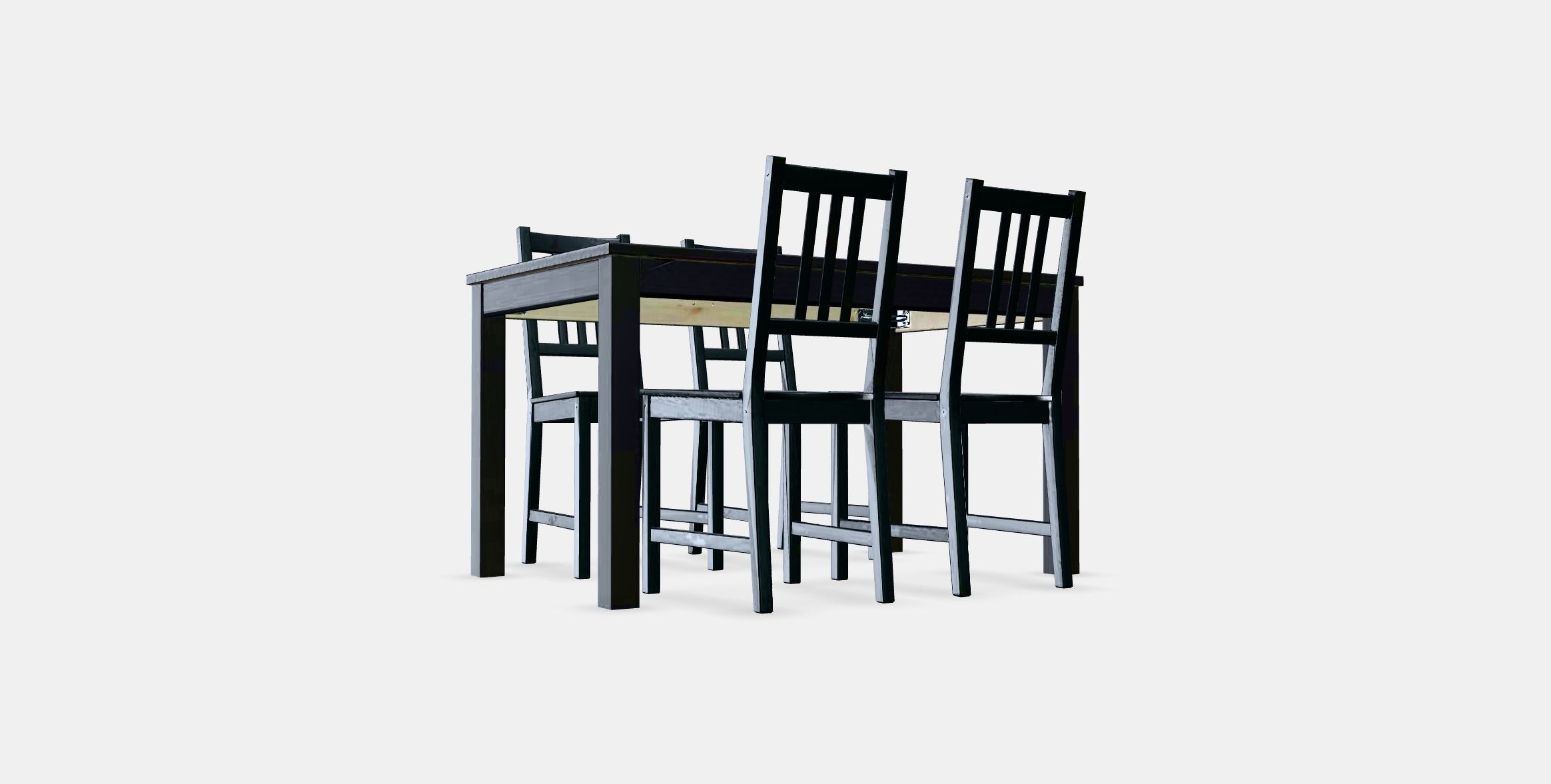 LANEBERG - STEFAN Table and 4 chairs Low-poly 3D model_3