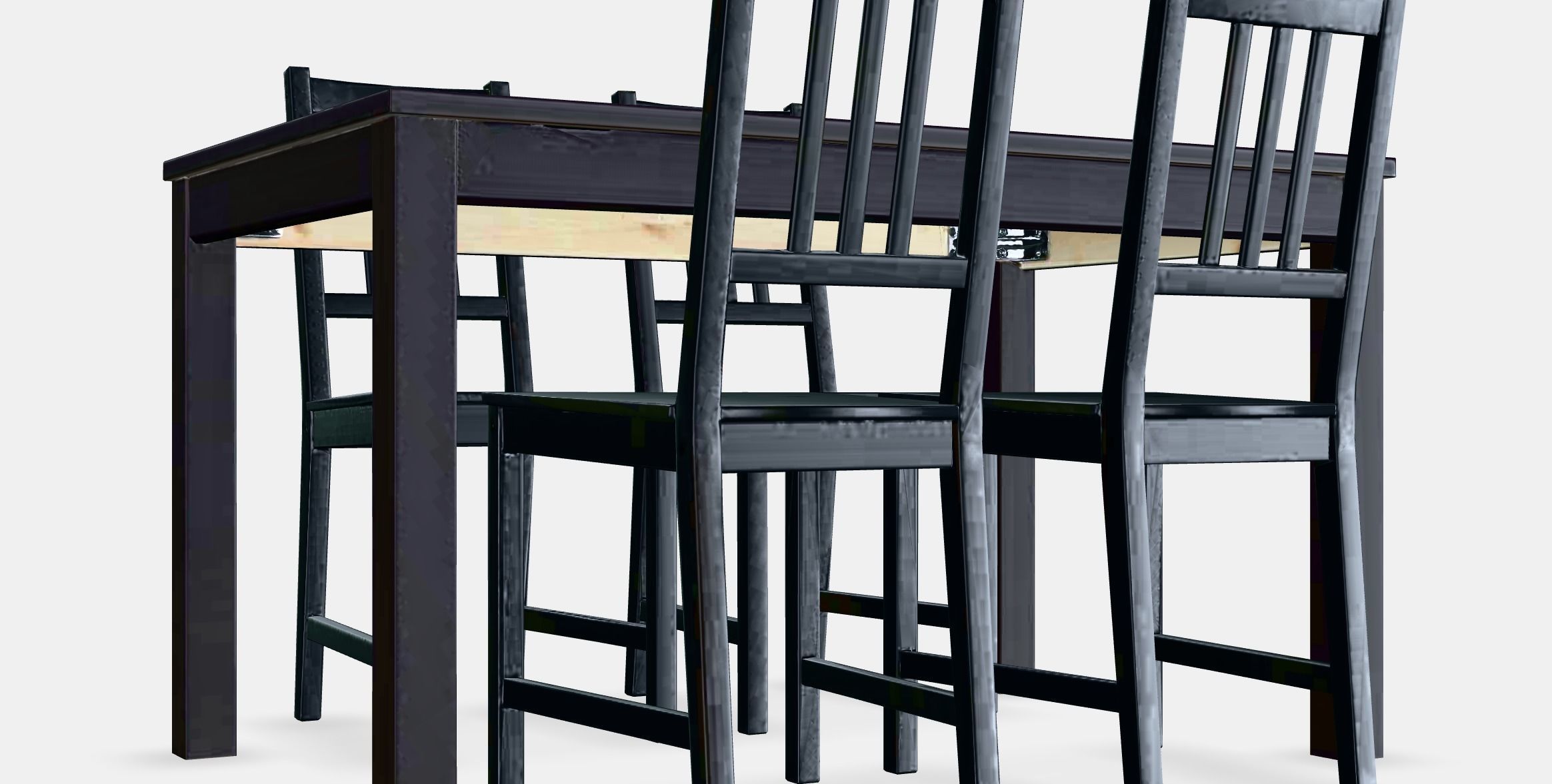 LANEBERG - STEFAN Table and 4 chairs Low-poly 3D model_2