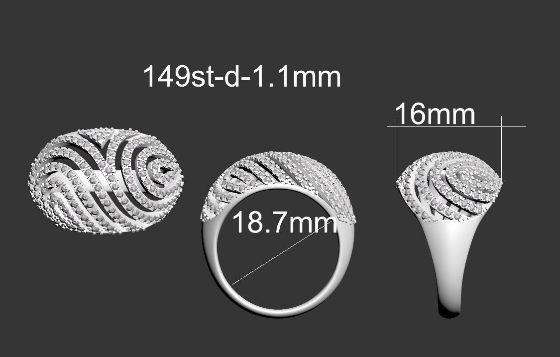 ring gold 3D print model_25