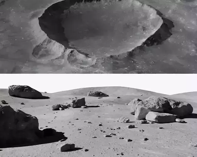 Moon Terrain and Moon Crater 3D Model Collection