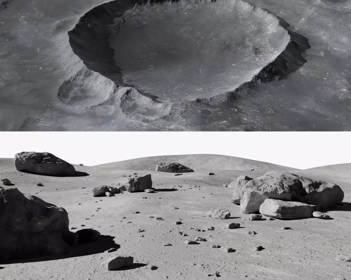 Moon Terrain and Moon Crater 3D Model Collection_0