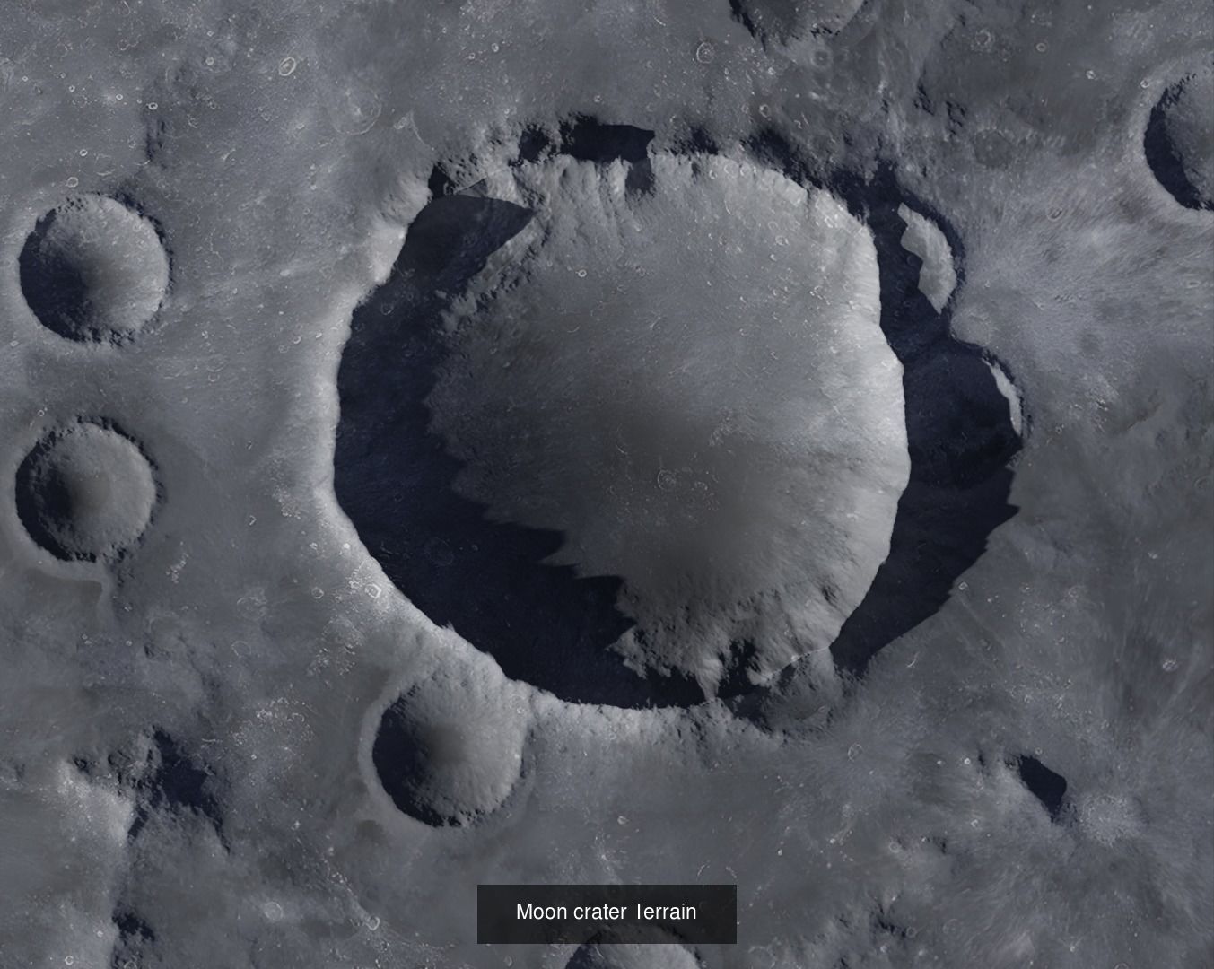 Moon Terrain and Moon Crater 3D Model Collection_3