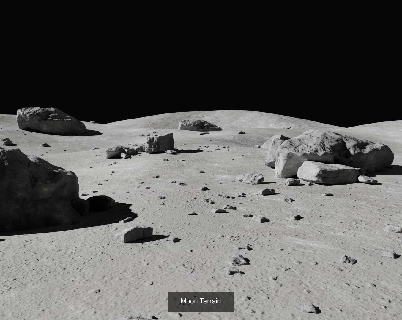 Moon Terrain and Moon Crater 3D Model Collection_2