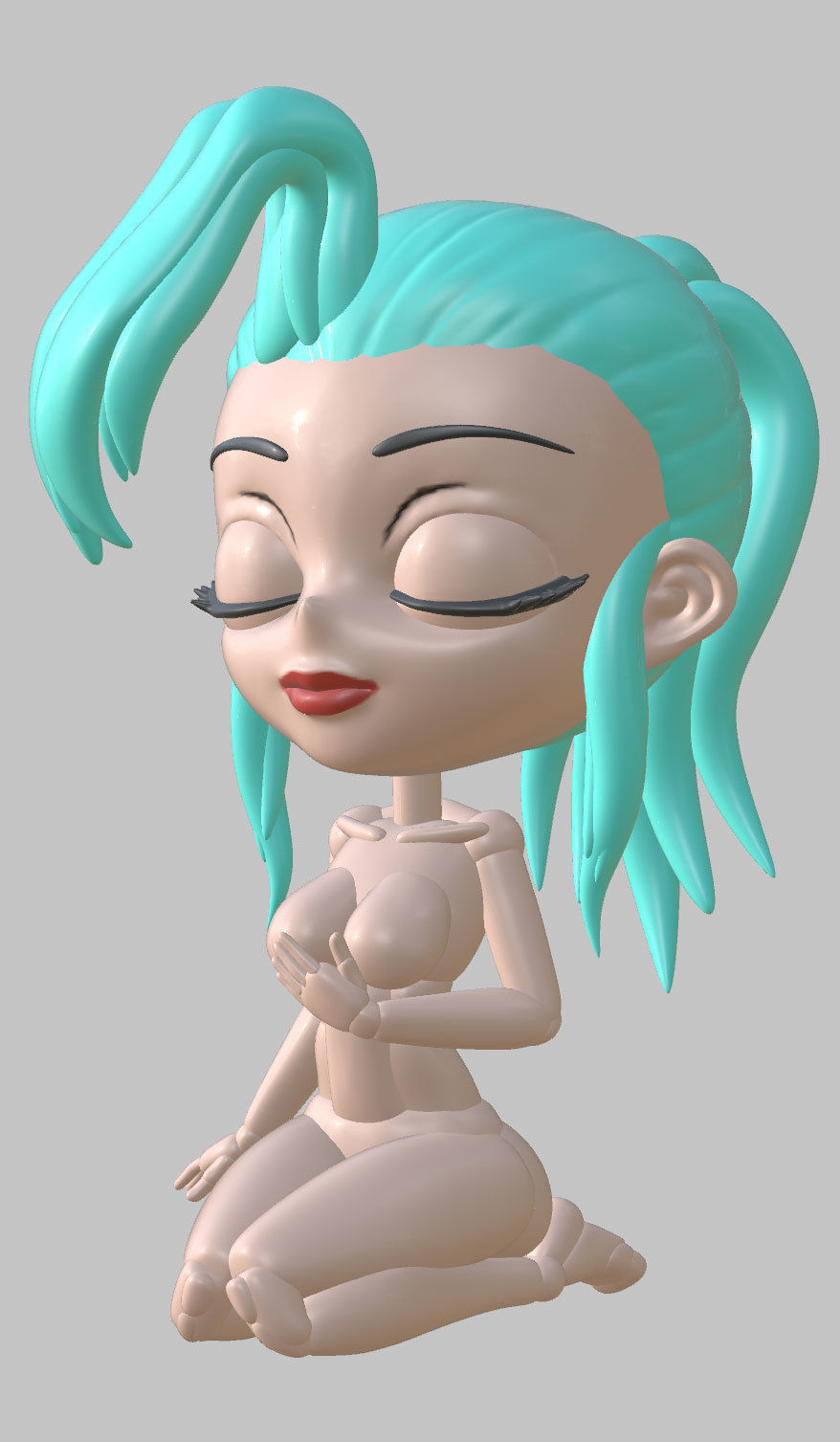 rigged cartoon character for posing and scuplting reference 3D model_7