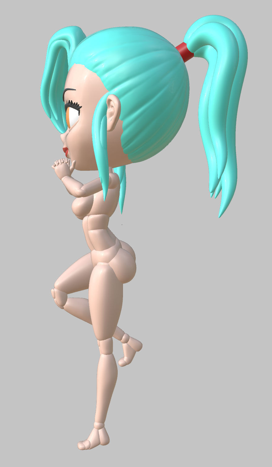 rigged cartoon character for posing and scuplting reference 3D model_5