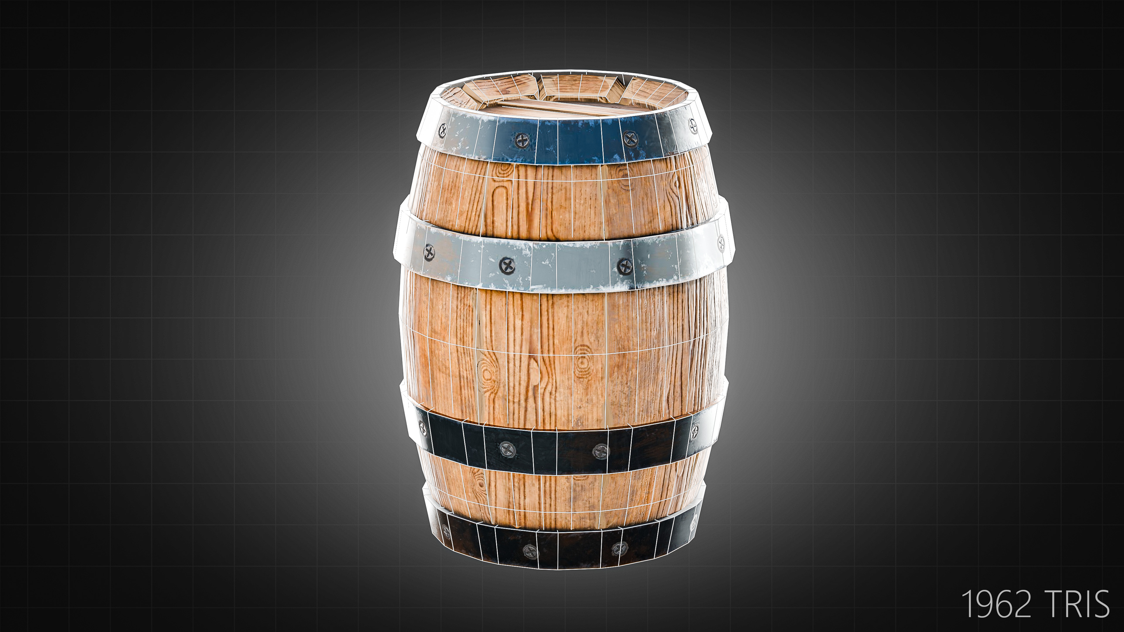 Wooden Barrels Pack Low-poly 3D model_8