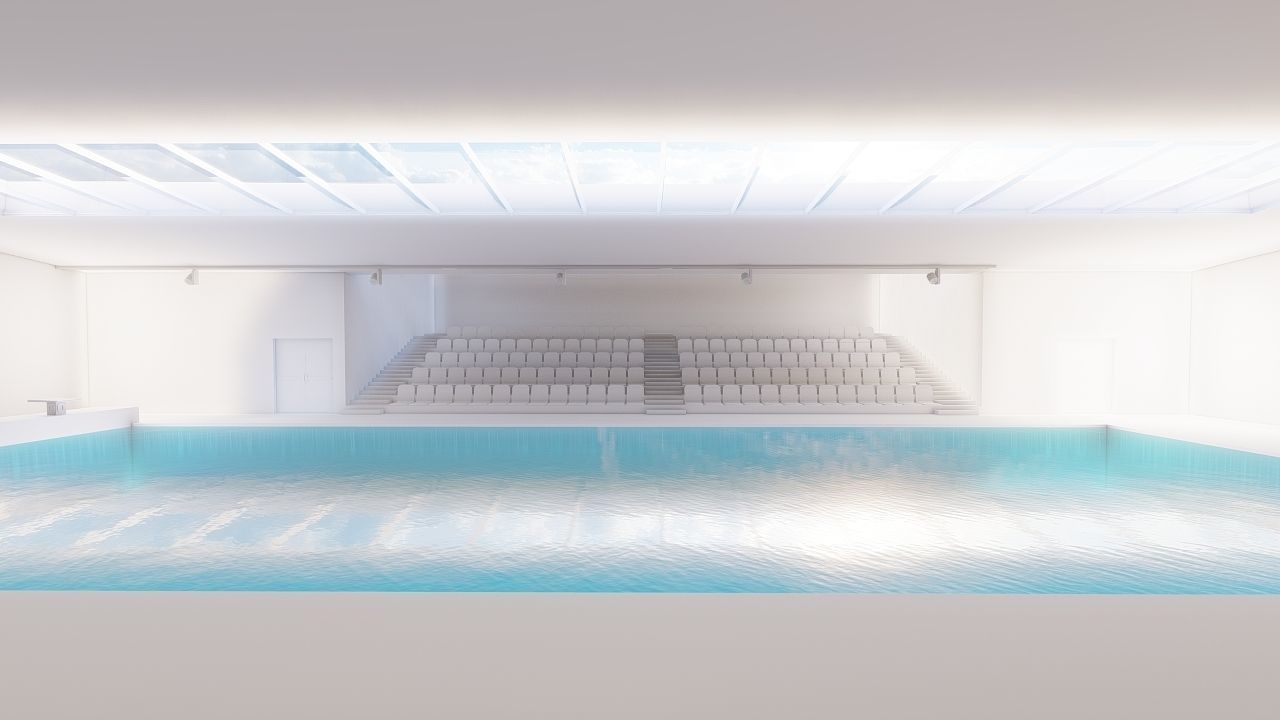 Swimming pool-stadium pool 3D model_9