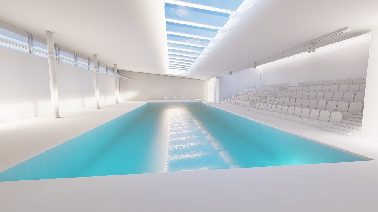Swimming pool-stadium pool 3D model_5
