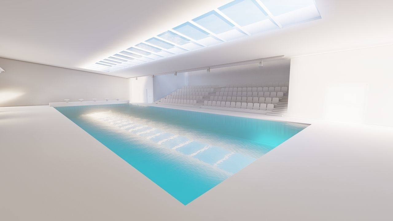 Swimming pool-stadium pool 3D model_3