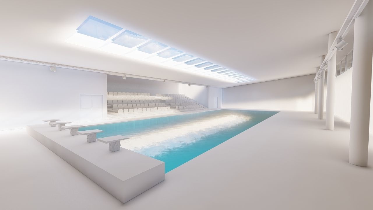Swimming pool-stadium pool 3D model_6