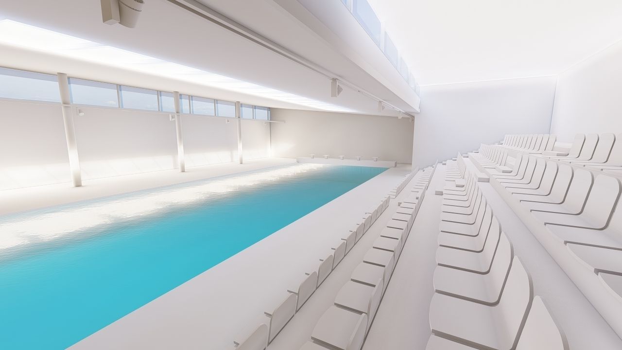 Swimming pool-stadium pool 3D model_11