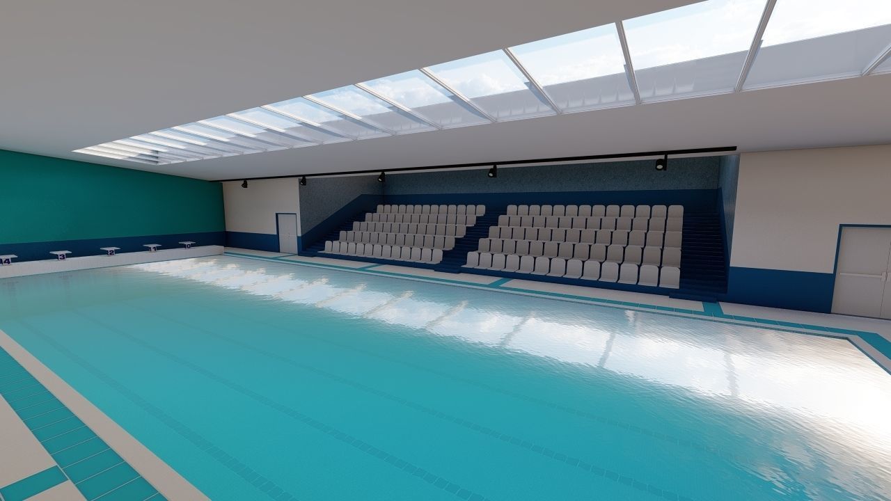 Swimming pool-stadium pool 3D model_19