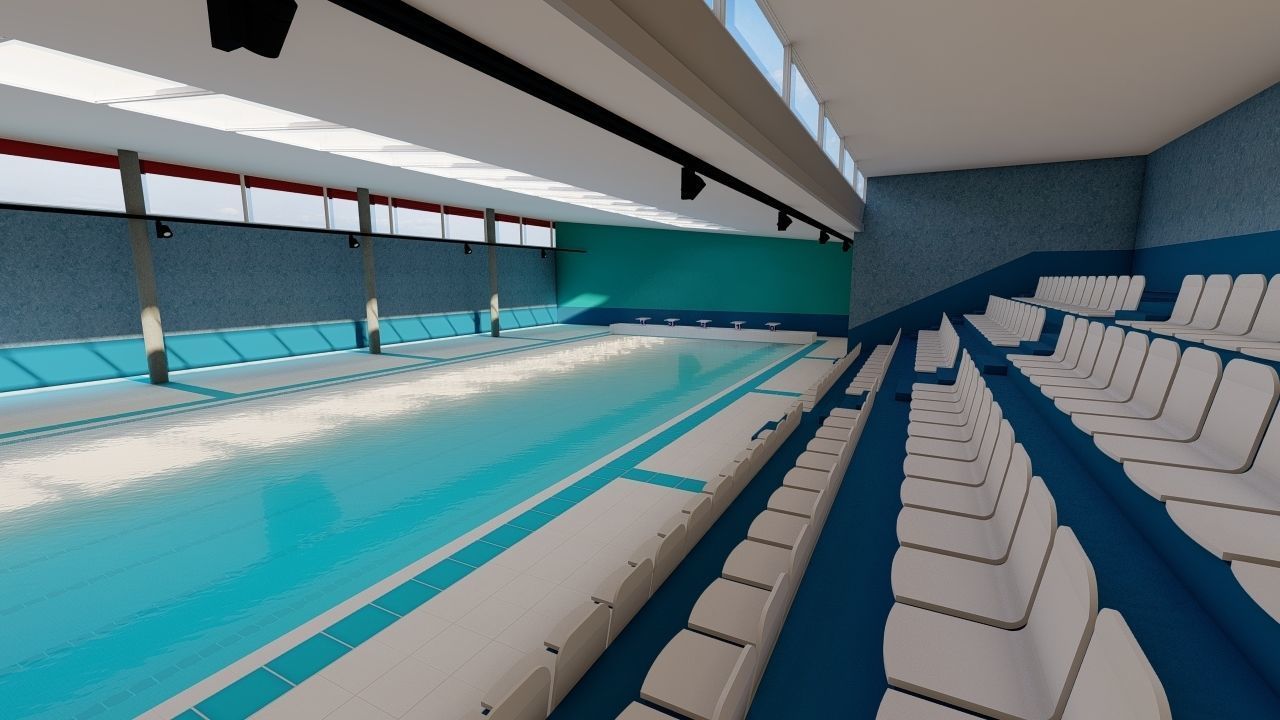 Swimming pool-stadium pool 3D model_18