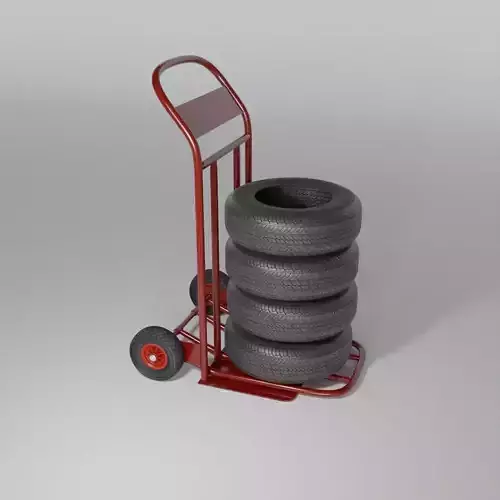 Wheel hand truck with tires