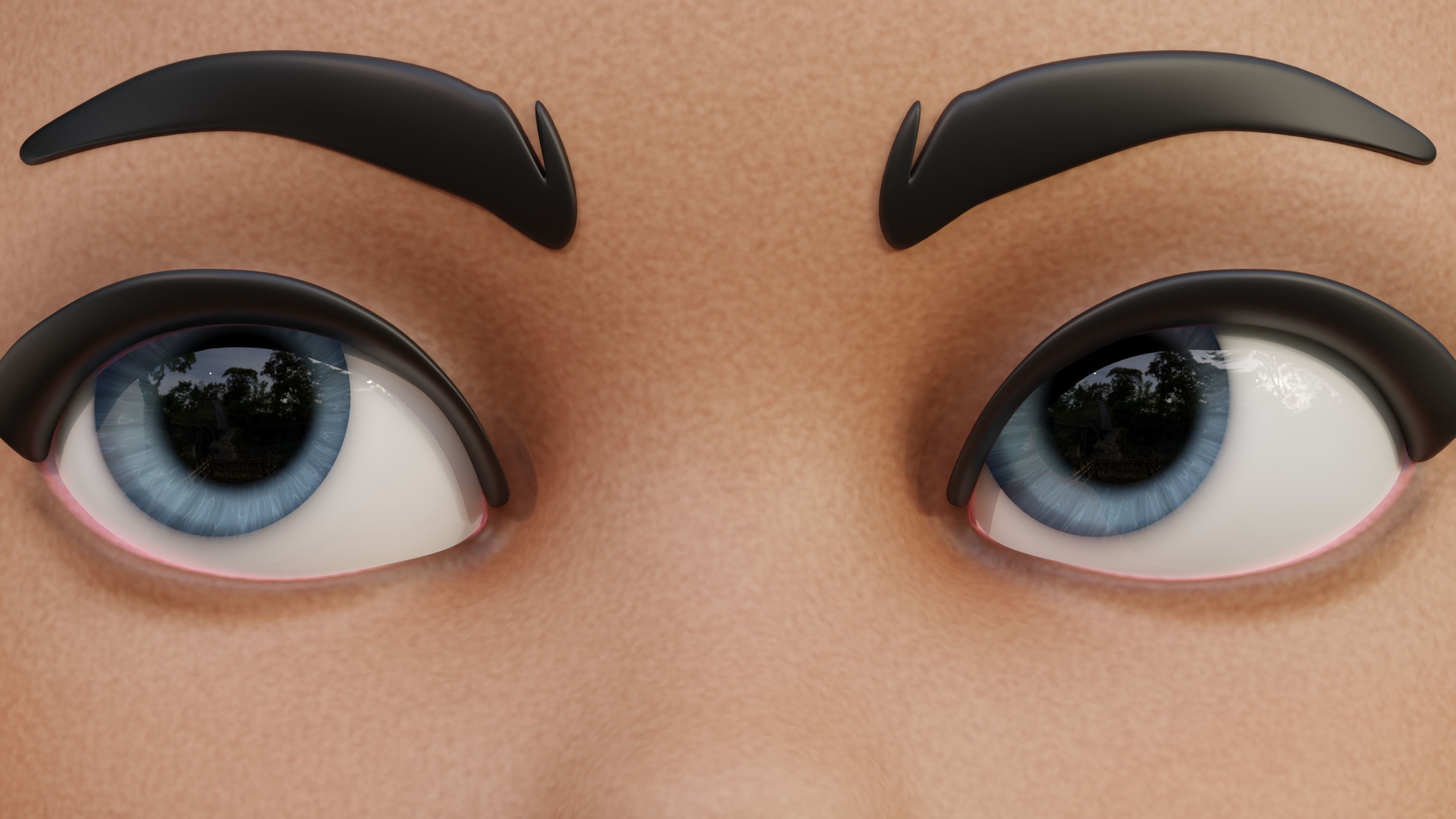 Disney-Style Cartoon Eye Pack - 12 Colours Low-poly 3D model_18