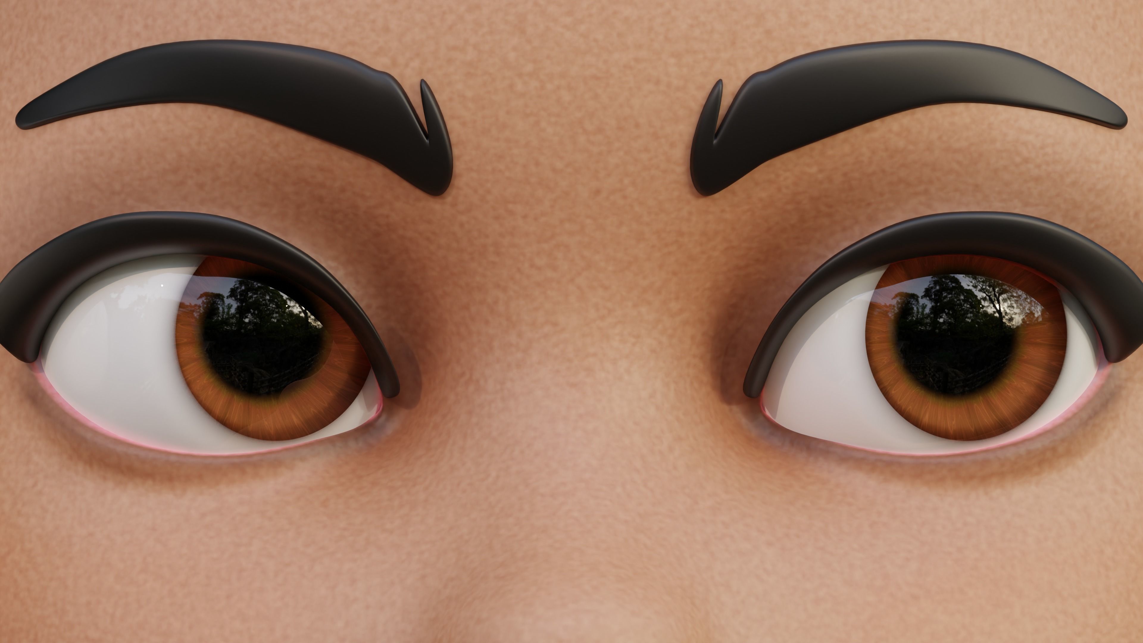 Disney-Style Cartoon Eye Pack - 12 Colours Low-poly 3D model_17
