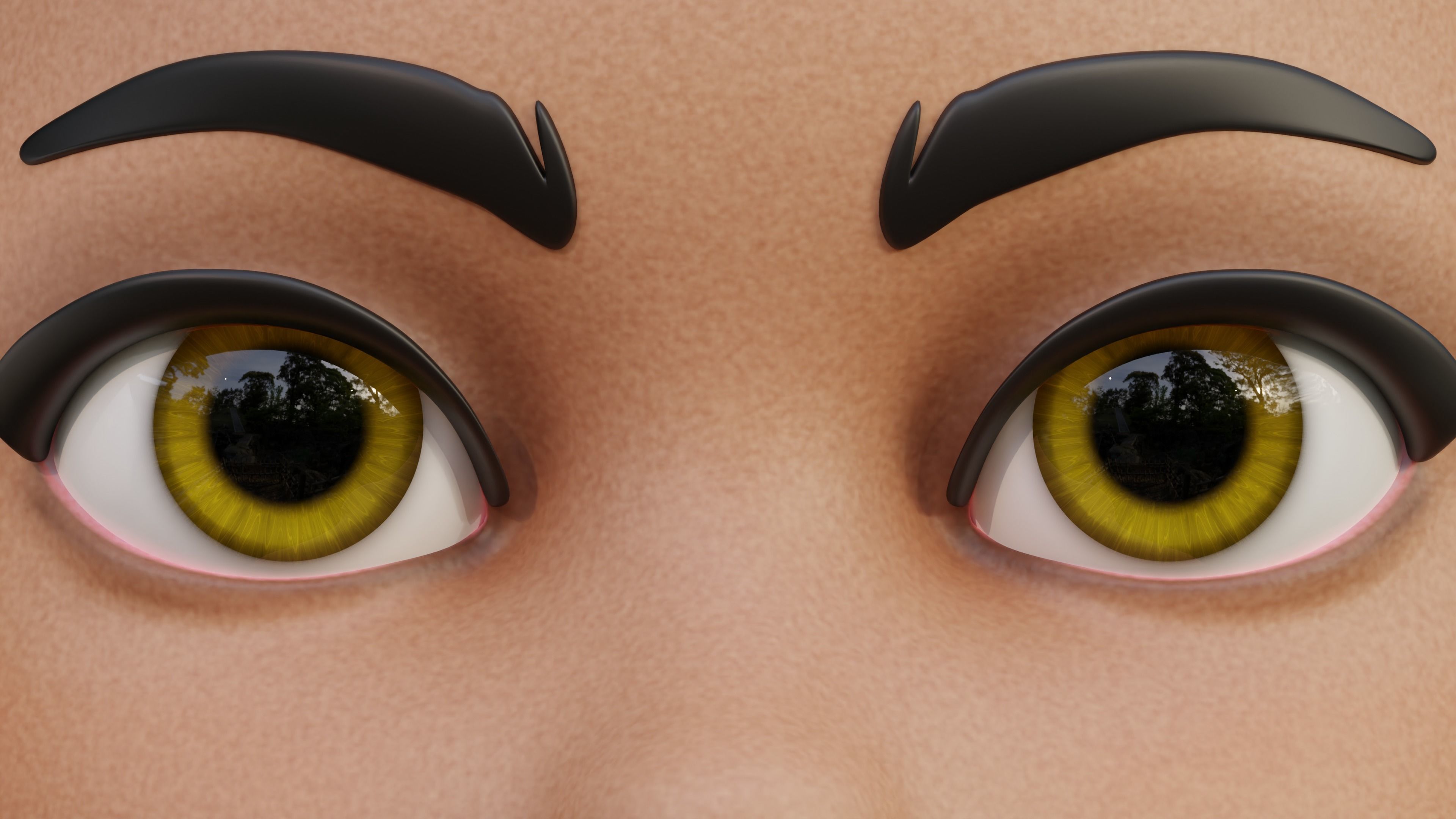 Disney-Style Cartoon Eye Pack - 12 Colours Low-poly 3D model_12