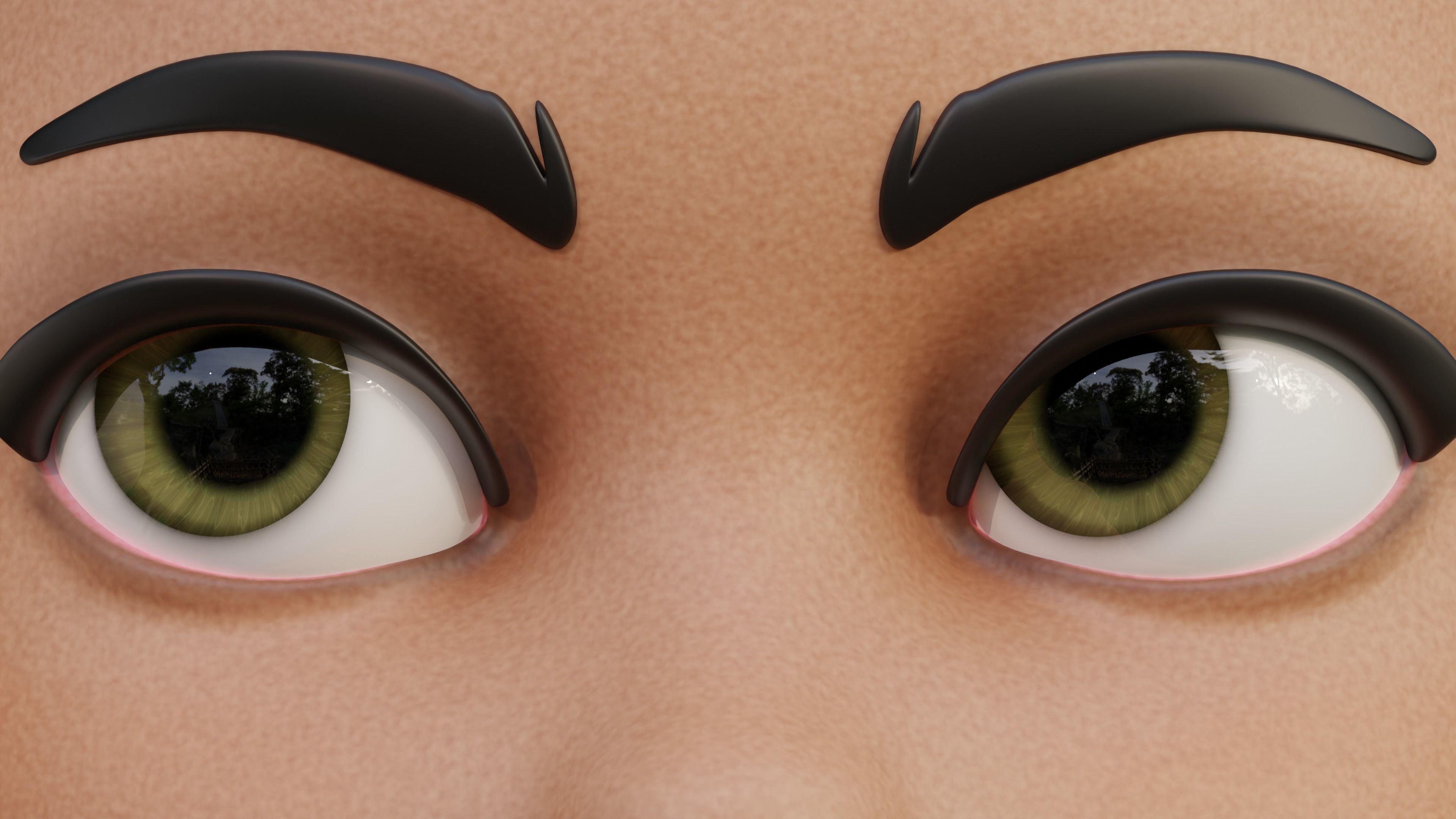 Disney-Style Cartoon Eye Pack - 12 Colours Low-poly 3D model_28
