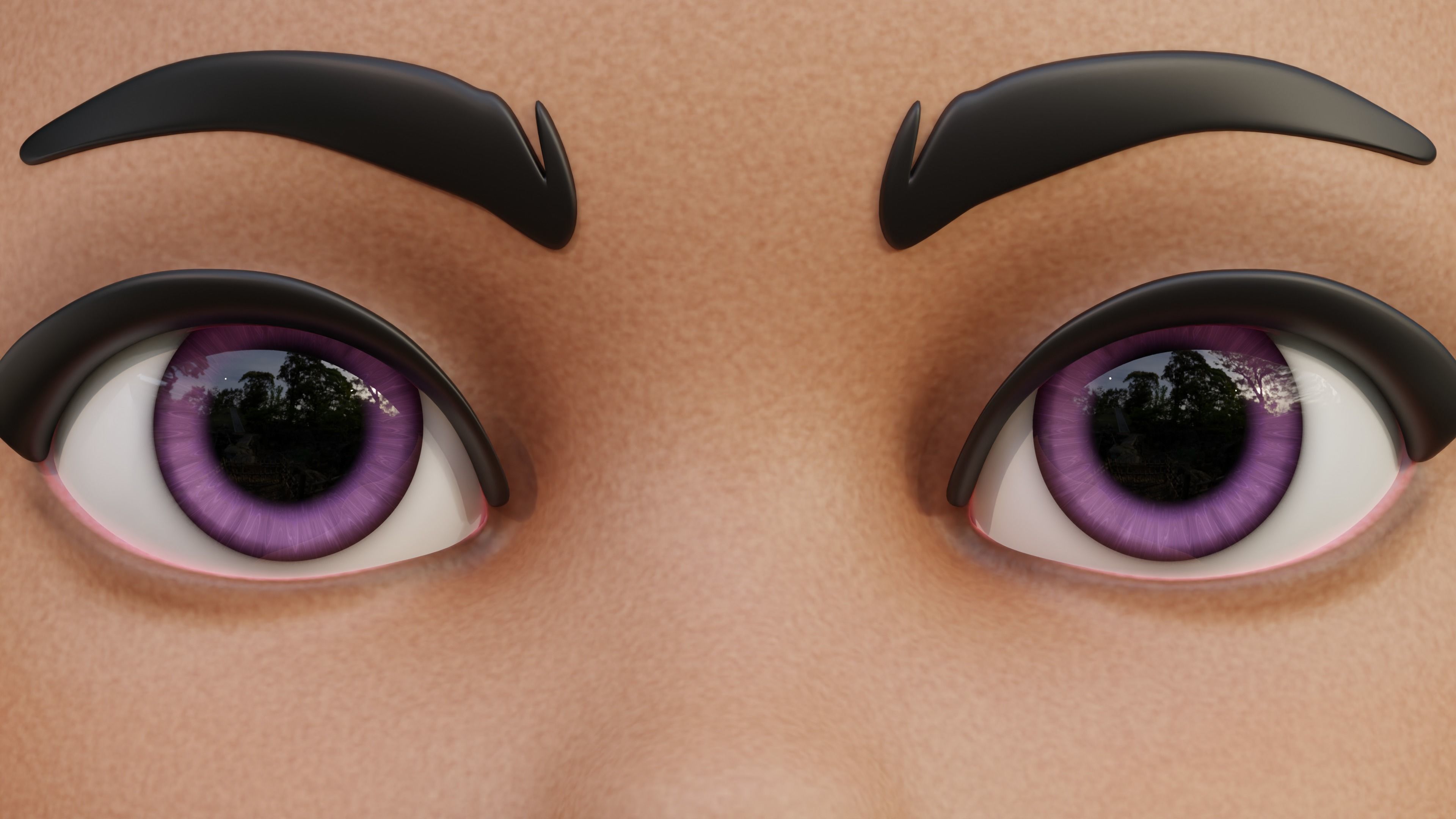 Disney-Style Cartoon Eye Pack - 12 Colours Low-poly 3D model_9