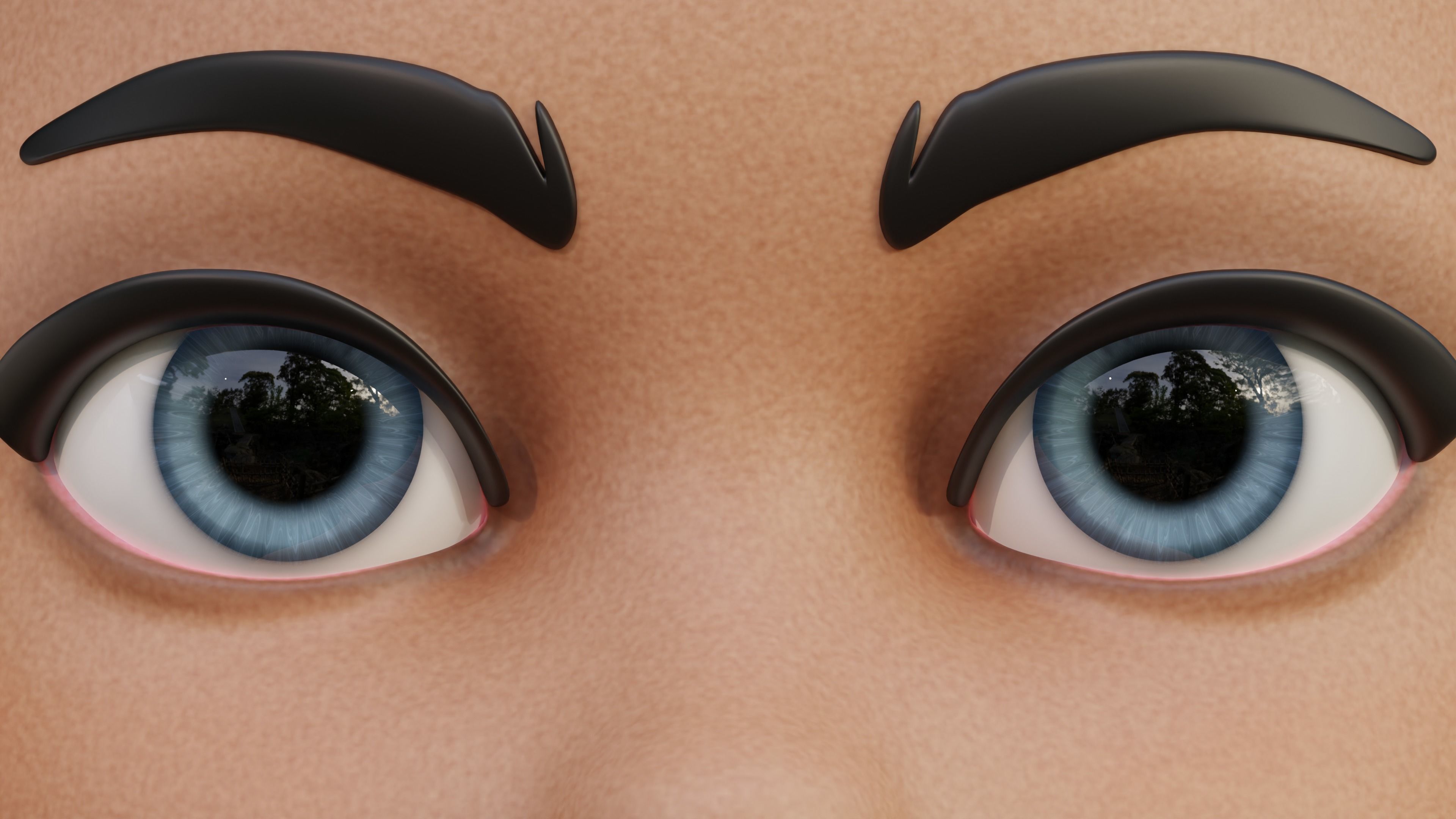 Disney-Style Cartoon Eye Pack - 12 Colours Low-poly 3D model_2