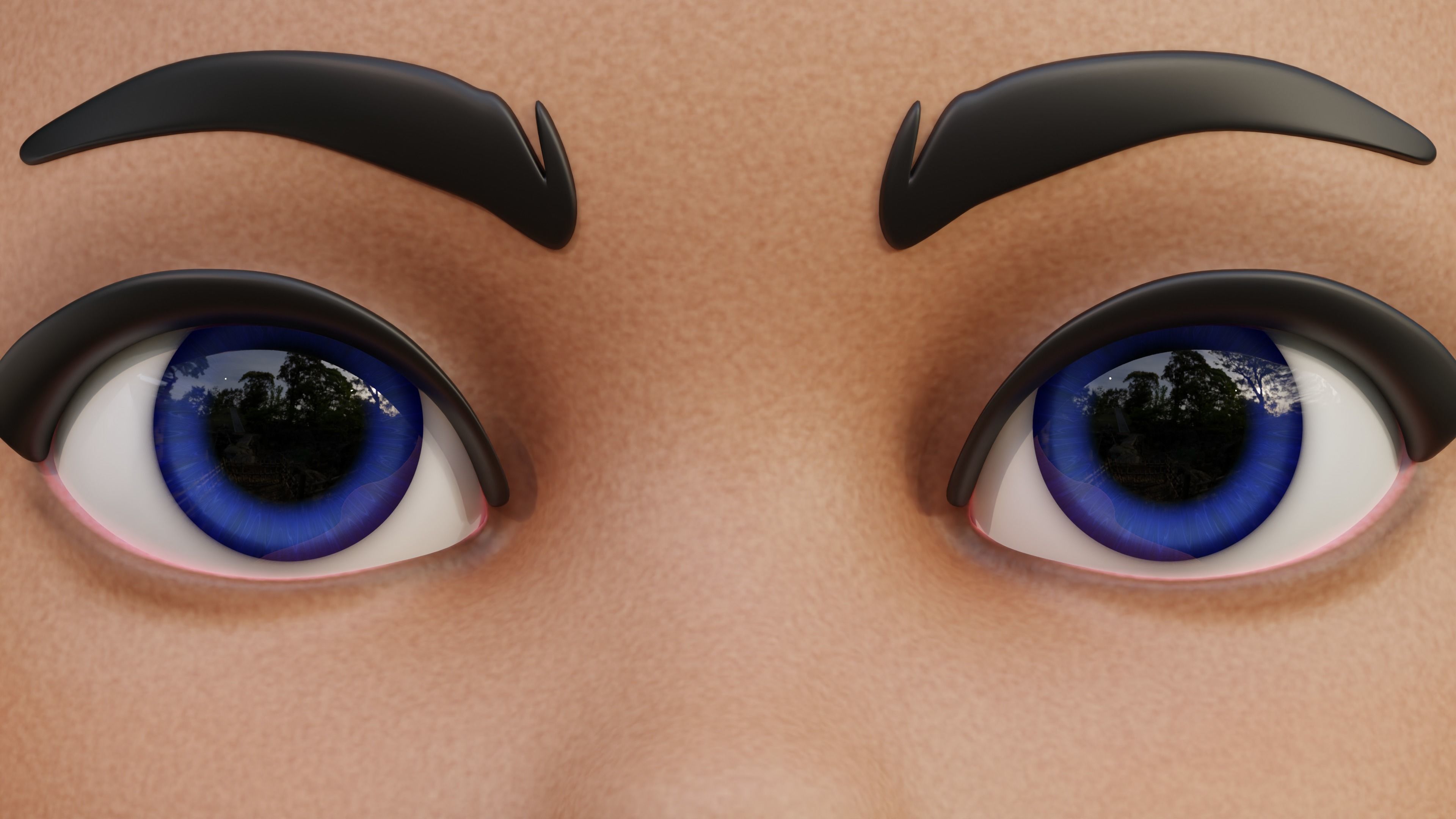Disney-Style Cartoon Eye Pack - 12 Colours Low-poly 3D model_10