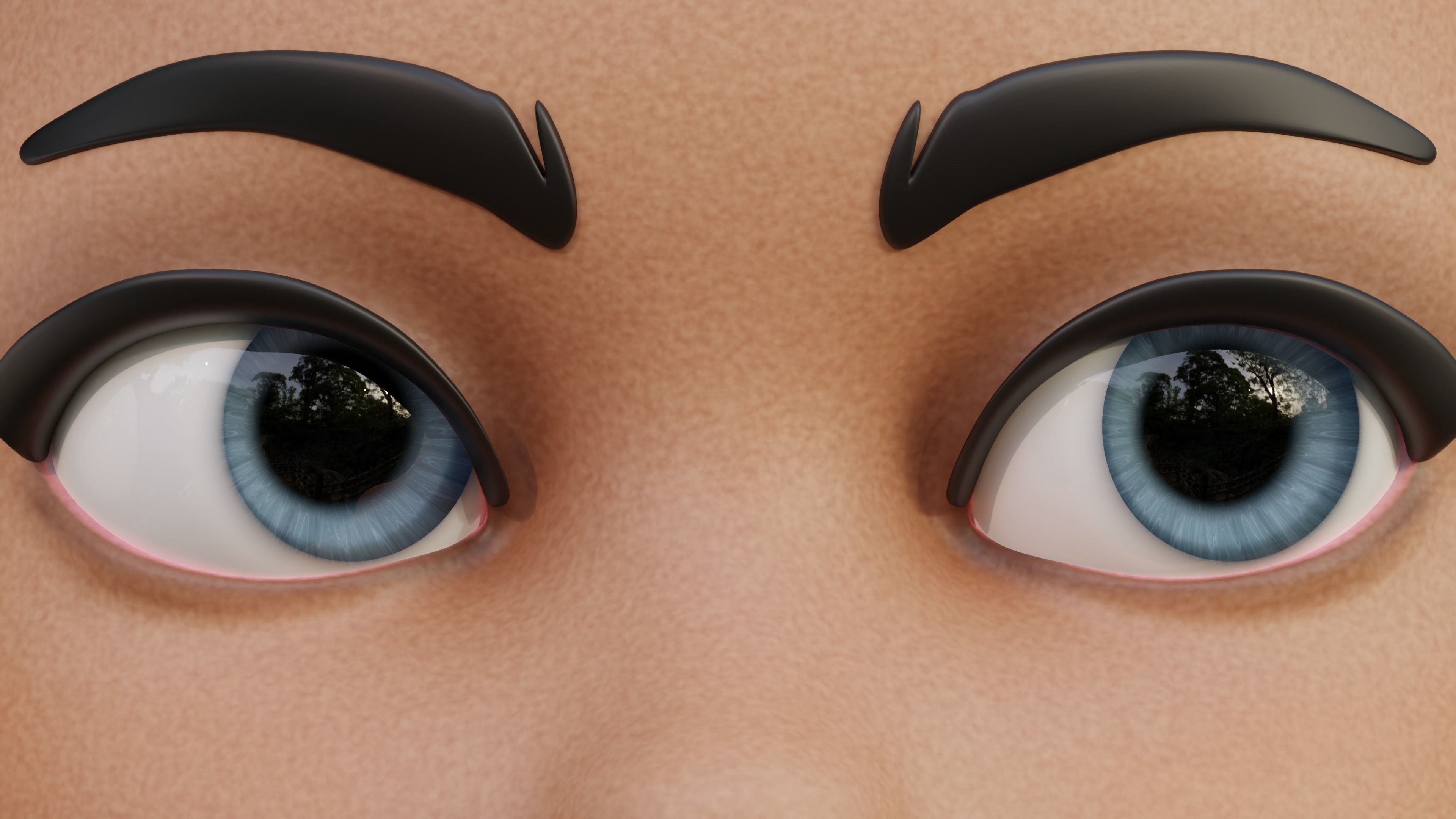 Disney-Style Cartoon Eye Pack - 12 Colours Low-poly 3D model_19