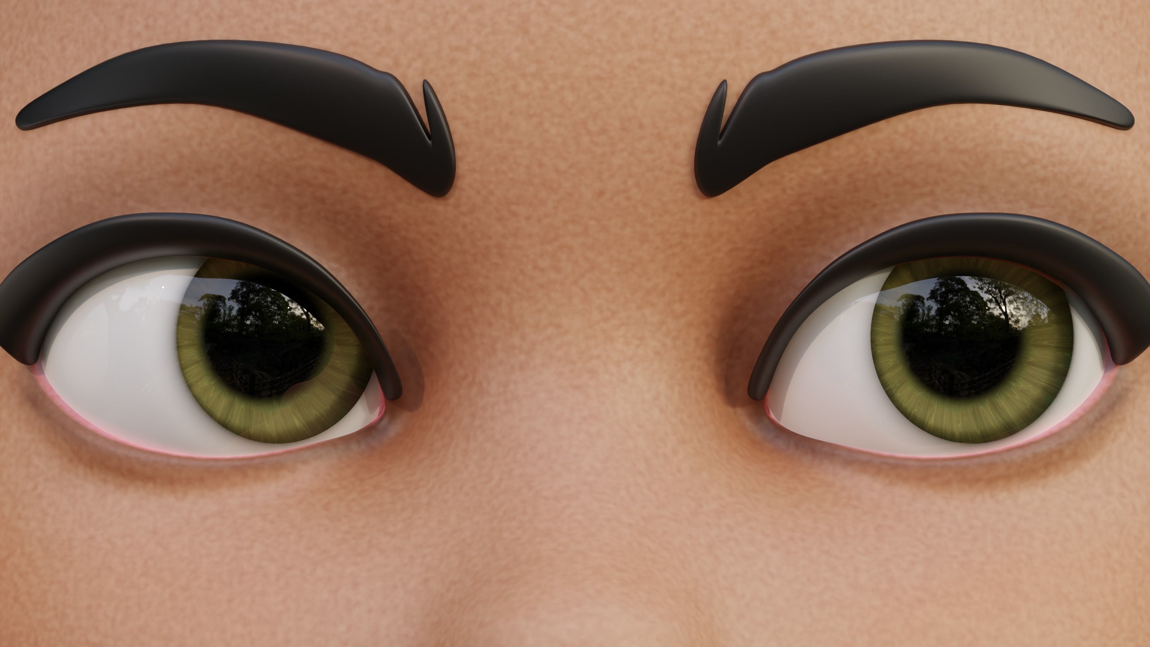 Disney-Style Cartoon Eye Pack - 12 Colours Low-poly 3D model_29
