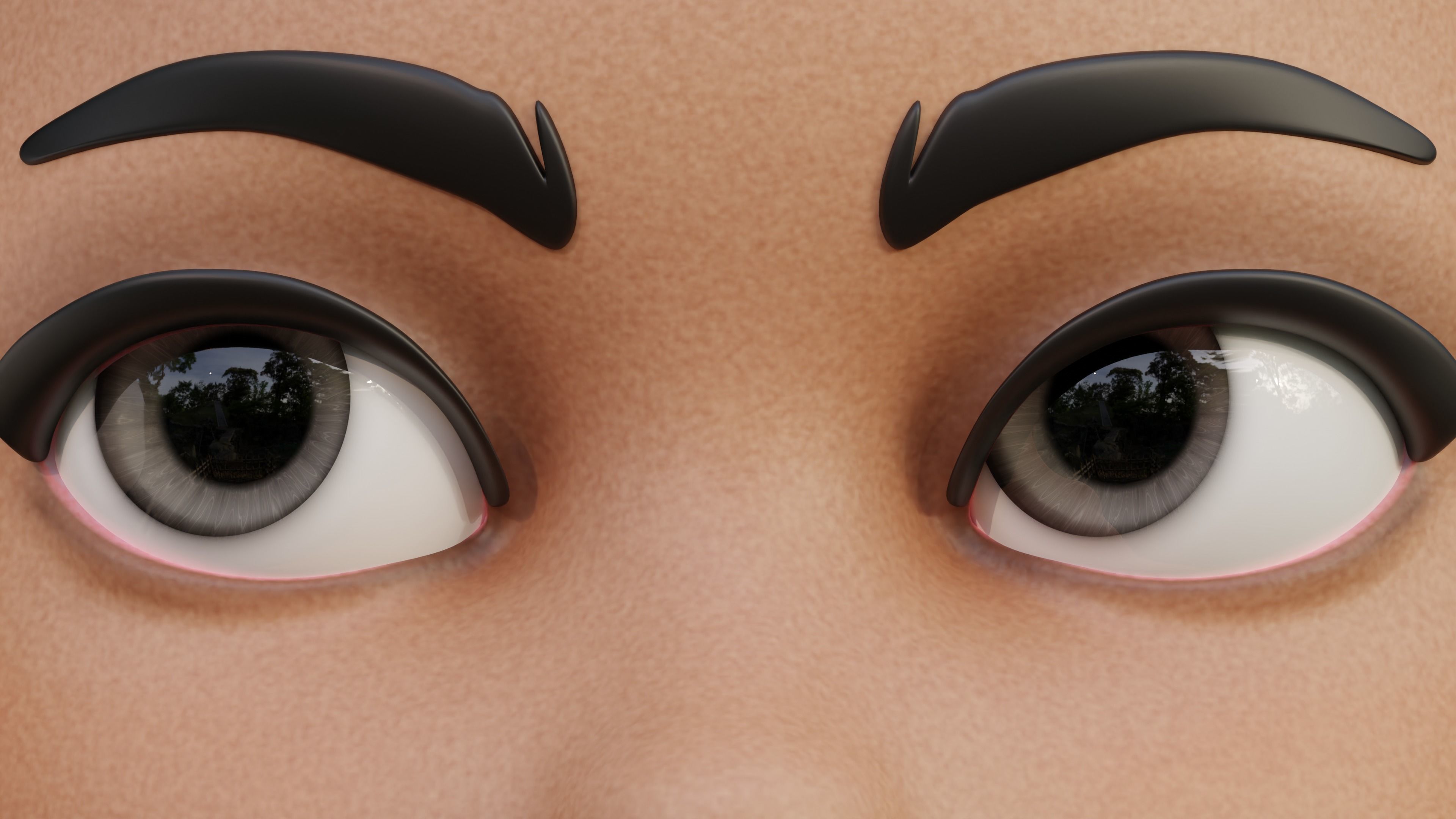 Disney-Style Cartoon Eye Pack - 12 Colours Low-poly 3D model_22