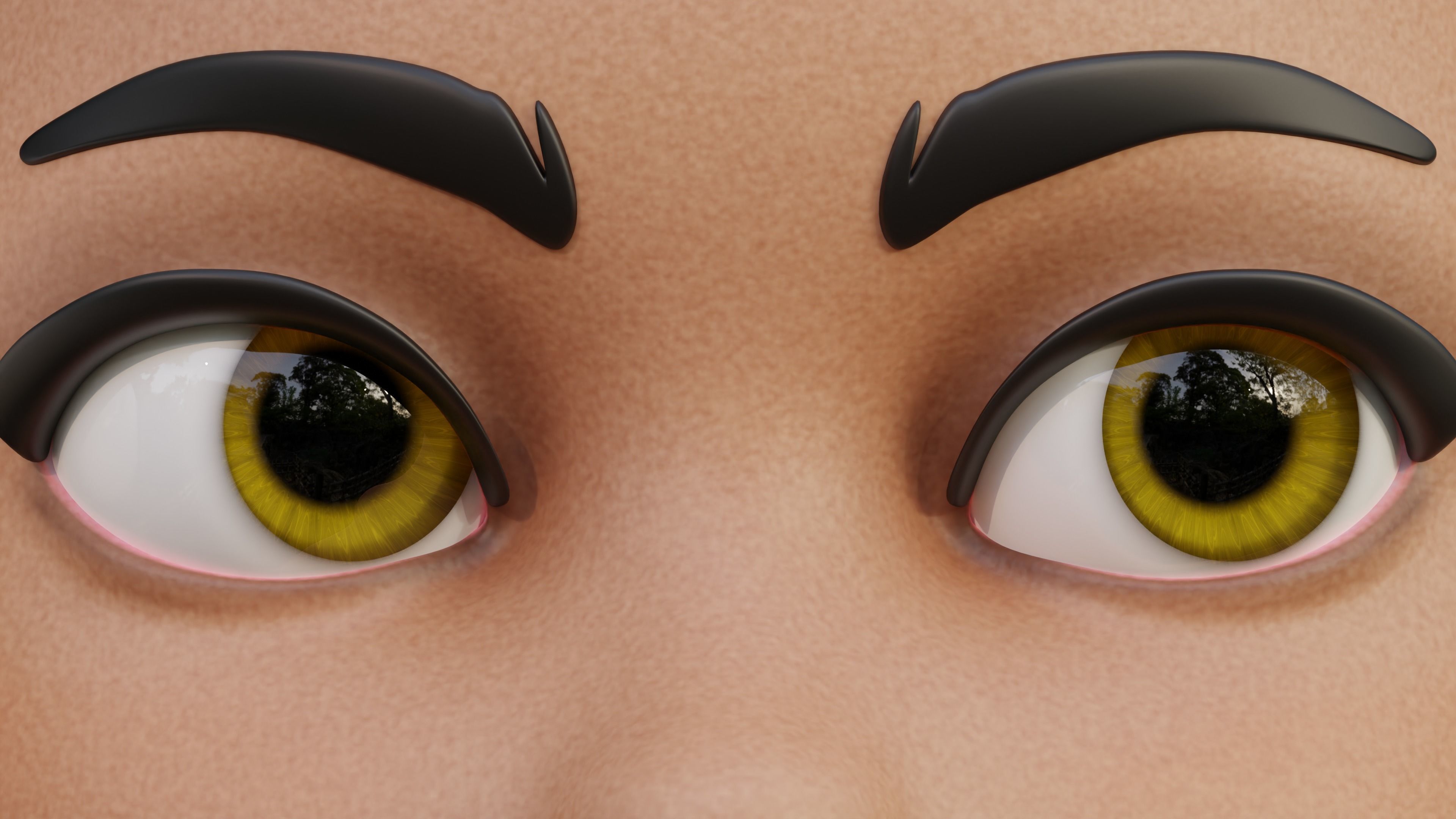 Disney-Style Cartoon Eye Pack - 12 Colours Low-poly 3D model_35