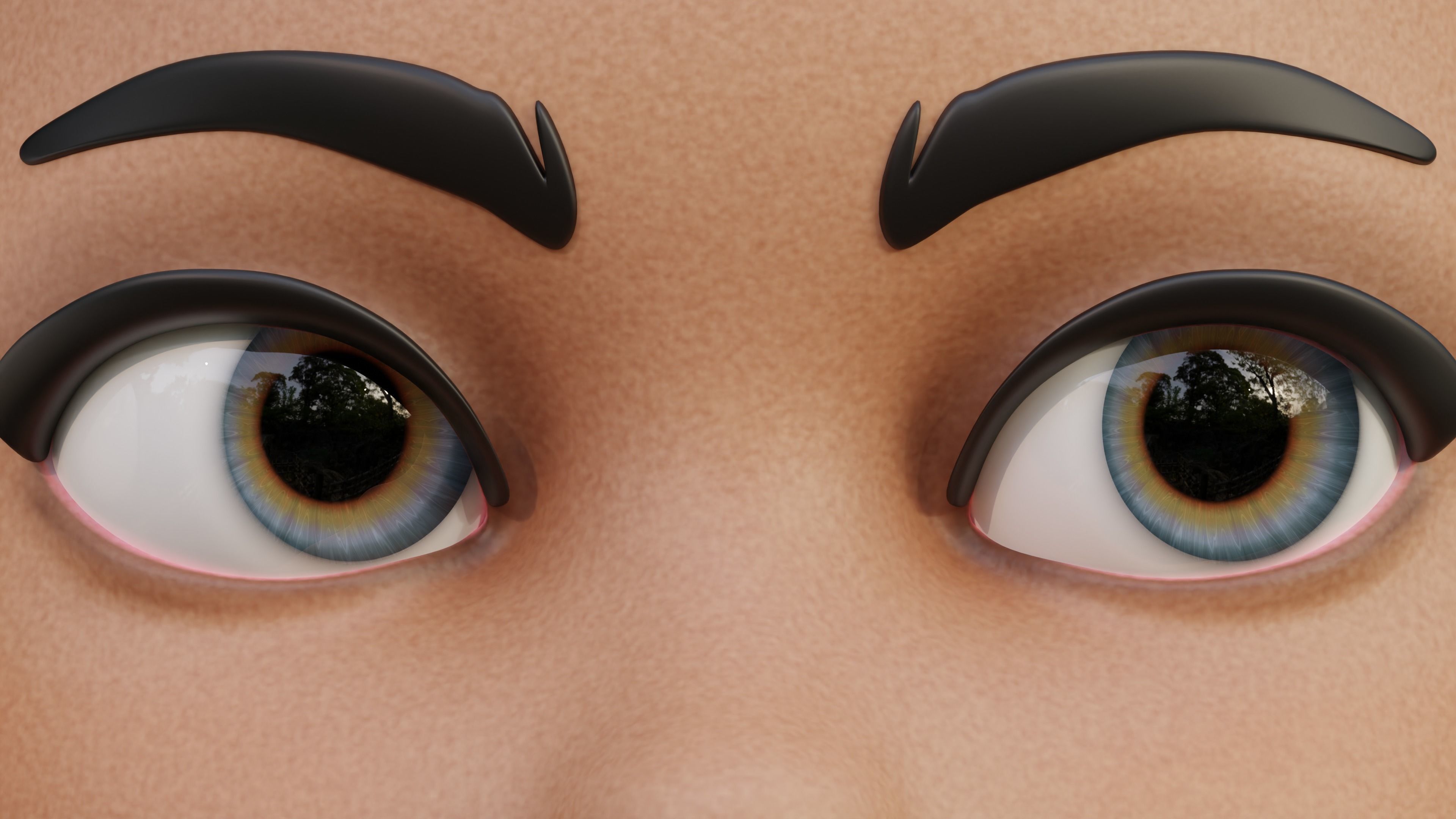 Disney-Style Cartoon Eye Pack - 12 Colours Low-poly 3D model_27