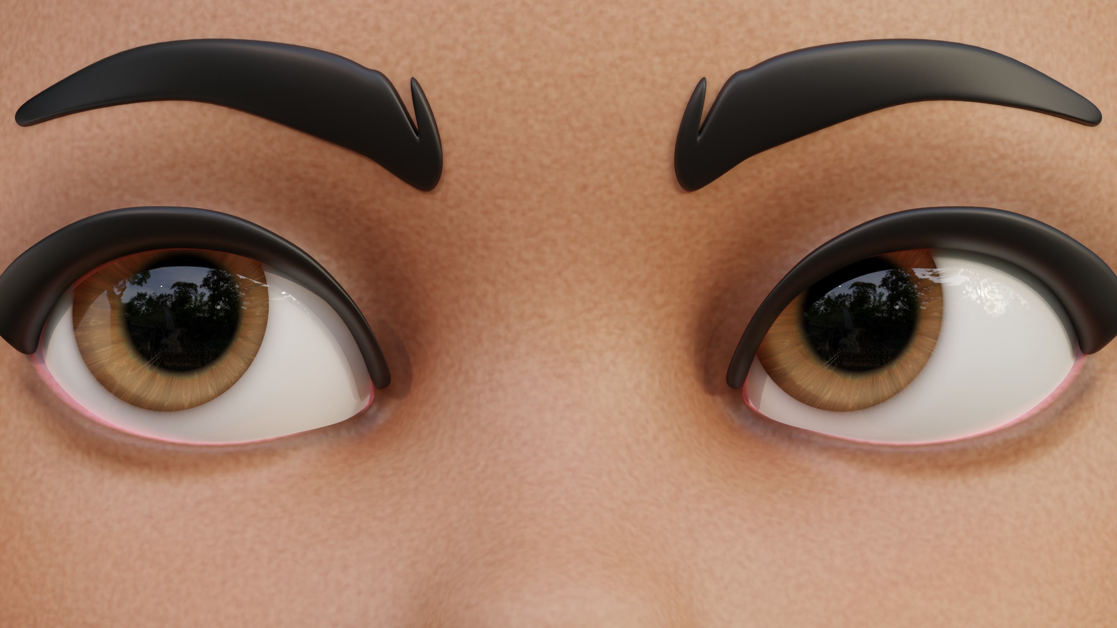Disney-Style Cartoon Eye Pack - 12 Colours Low-poly 3D model_30