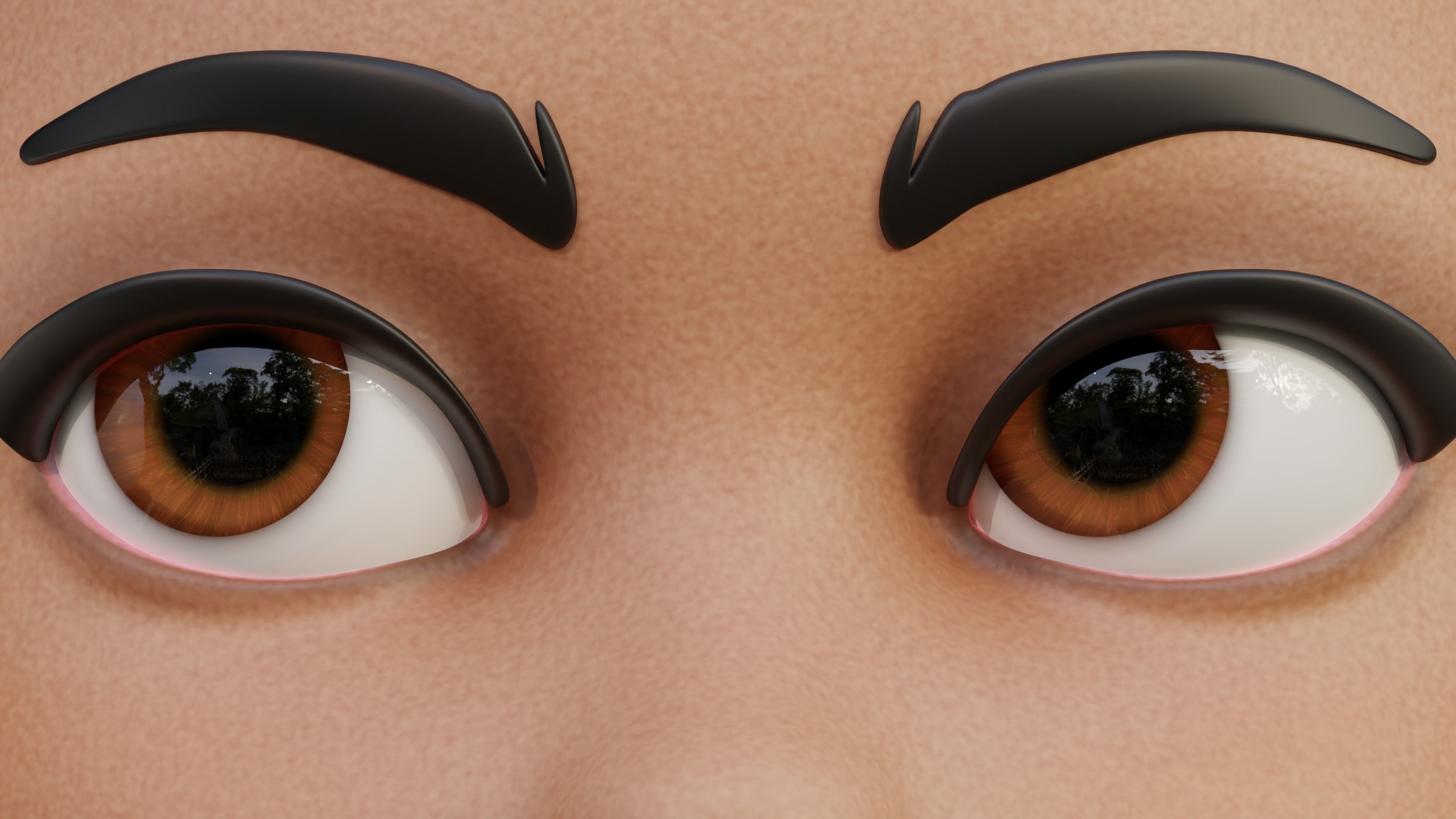 Disney-Style Cartoon Eye Pack - 12 Colours Low-poly 3D model_16