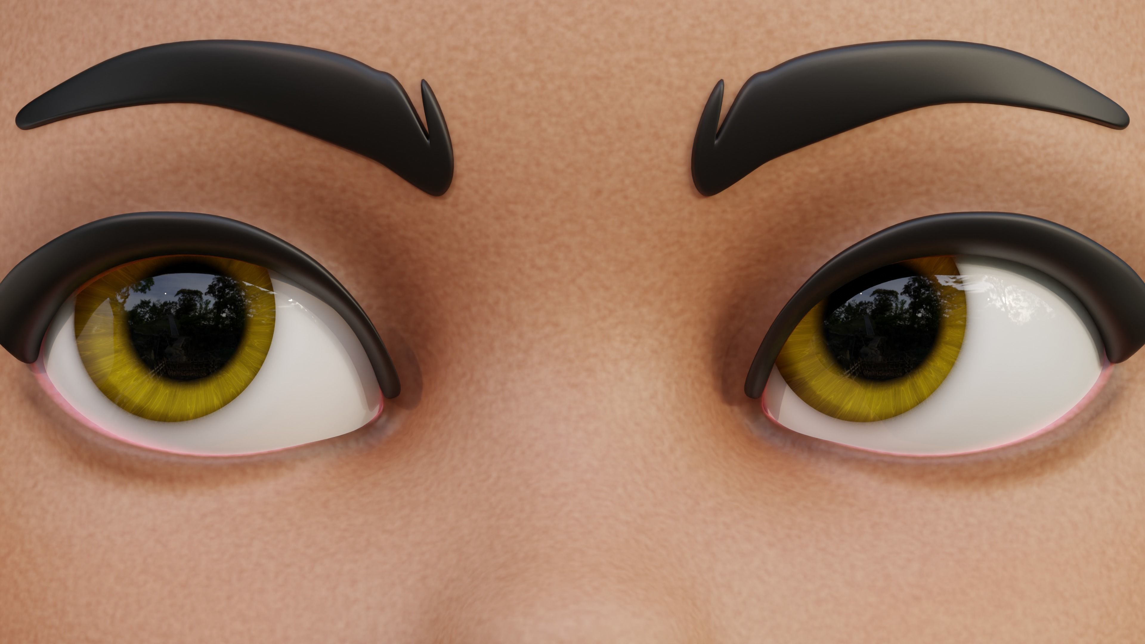 Disney-Style Cartoon Eye Pack - 12 Colours Low-poly 3D model_34