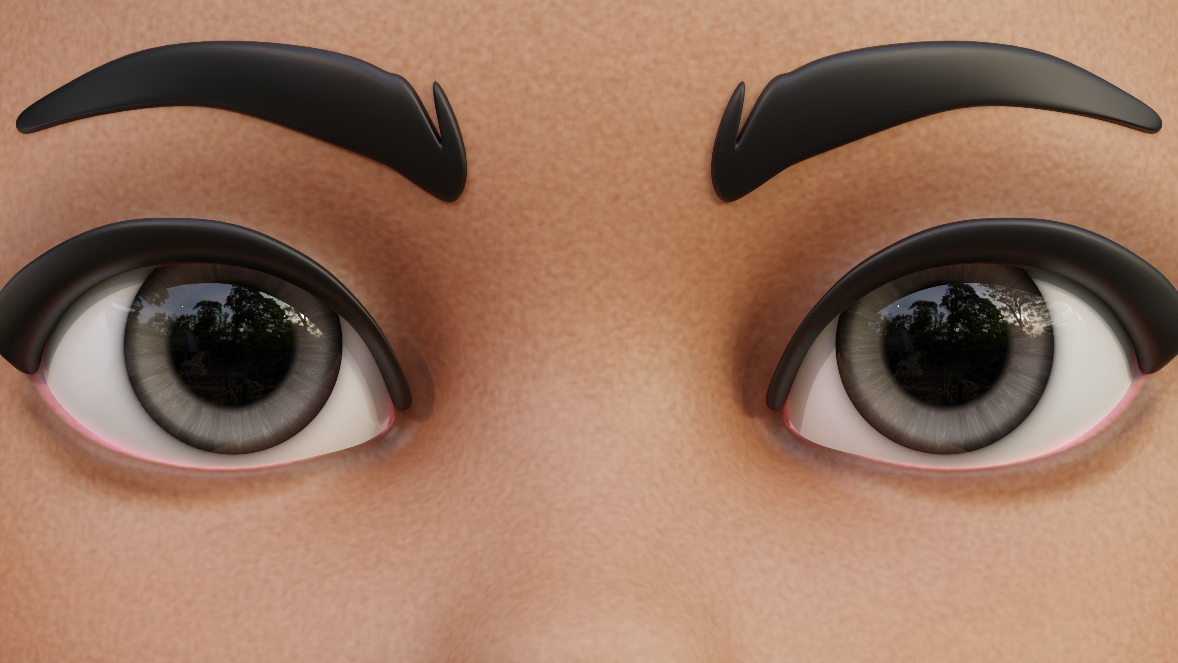 Disney-Style Cartoon Eye Pack - 12 Colours Low-poly 3D model_5