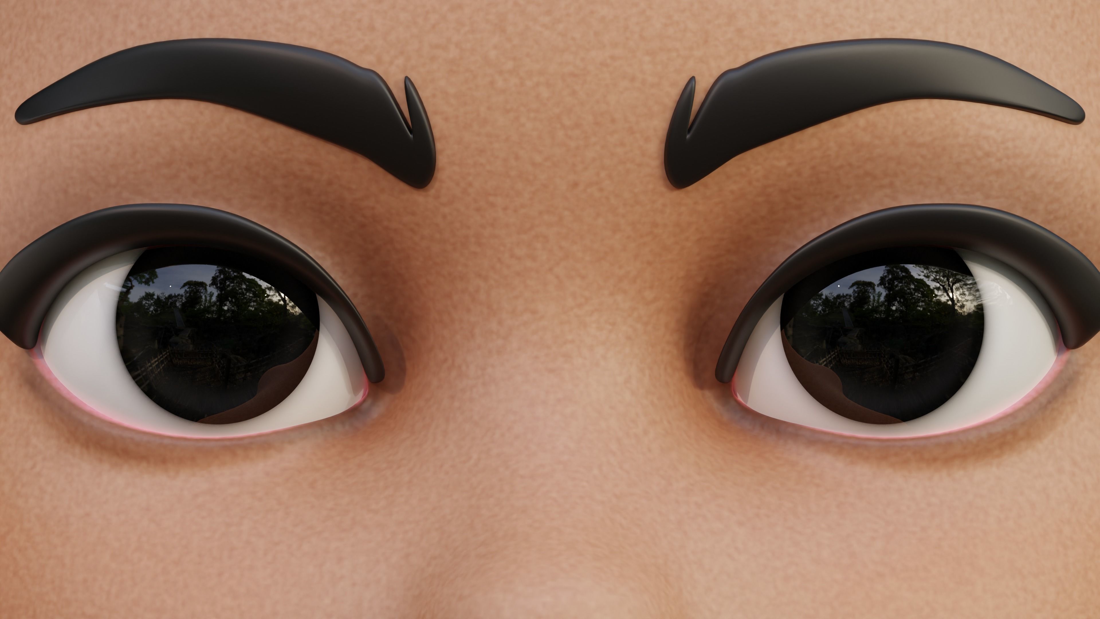 Disney-Style Cartoon Eye Pack - 12 Colours Low-poly 3D model_3