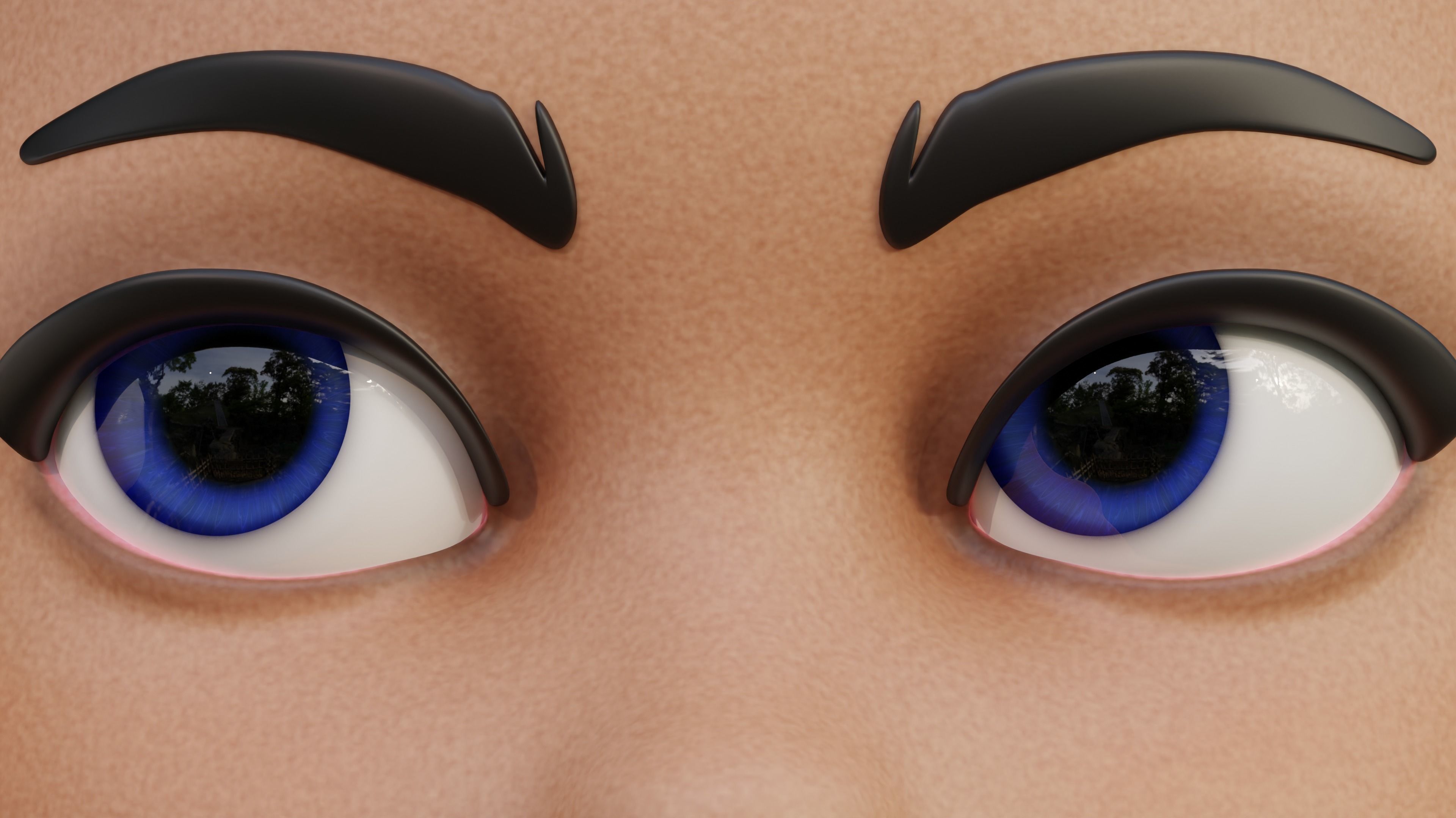 Disney-Style Cartoon Eye Pack - 12 Colours Low-poly 3D model_24