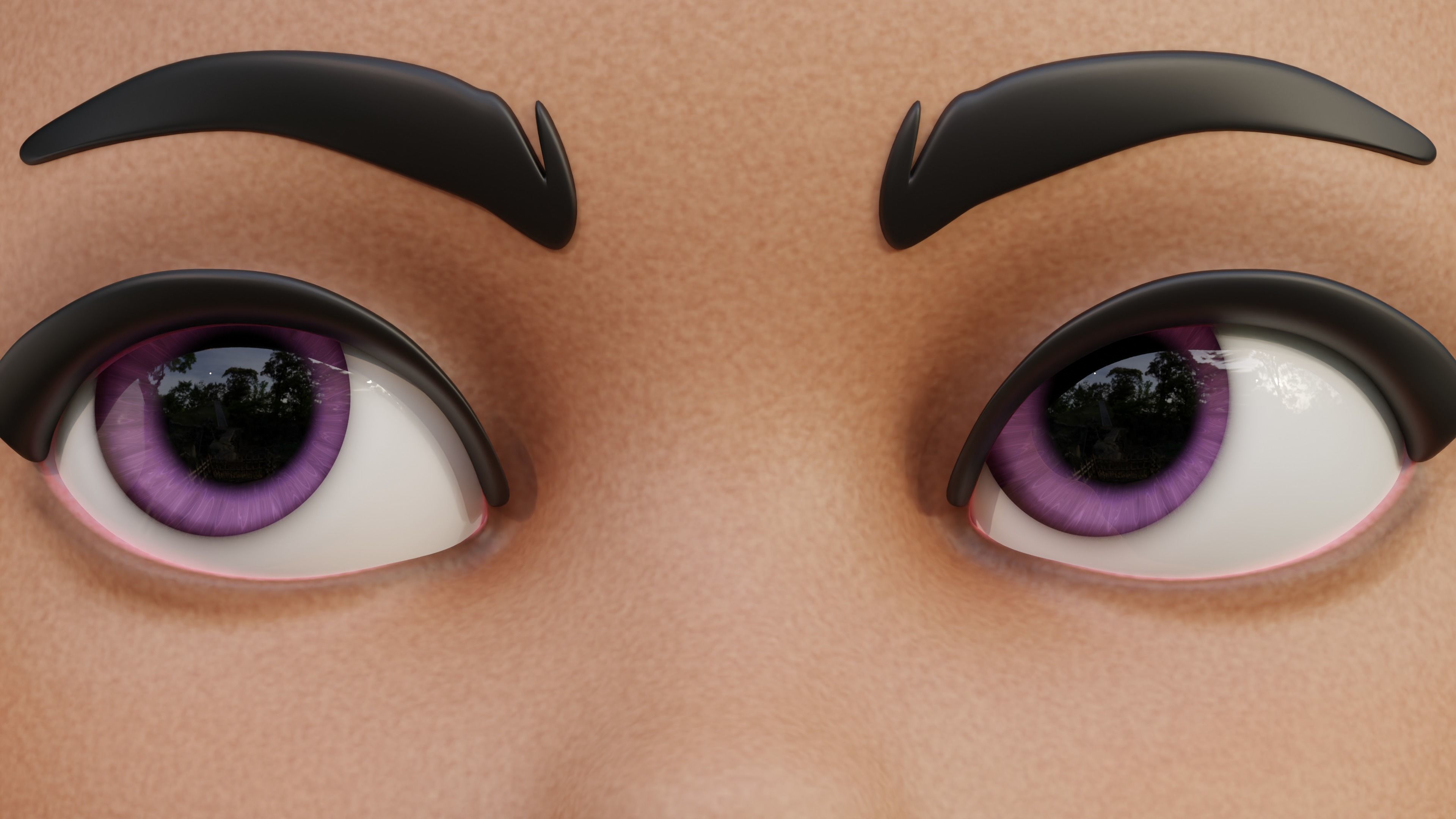 Disney-Style Cartoon Eye Pack - 12 Colours Low-poly 3D model_32