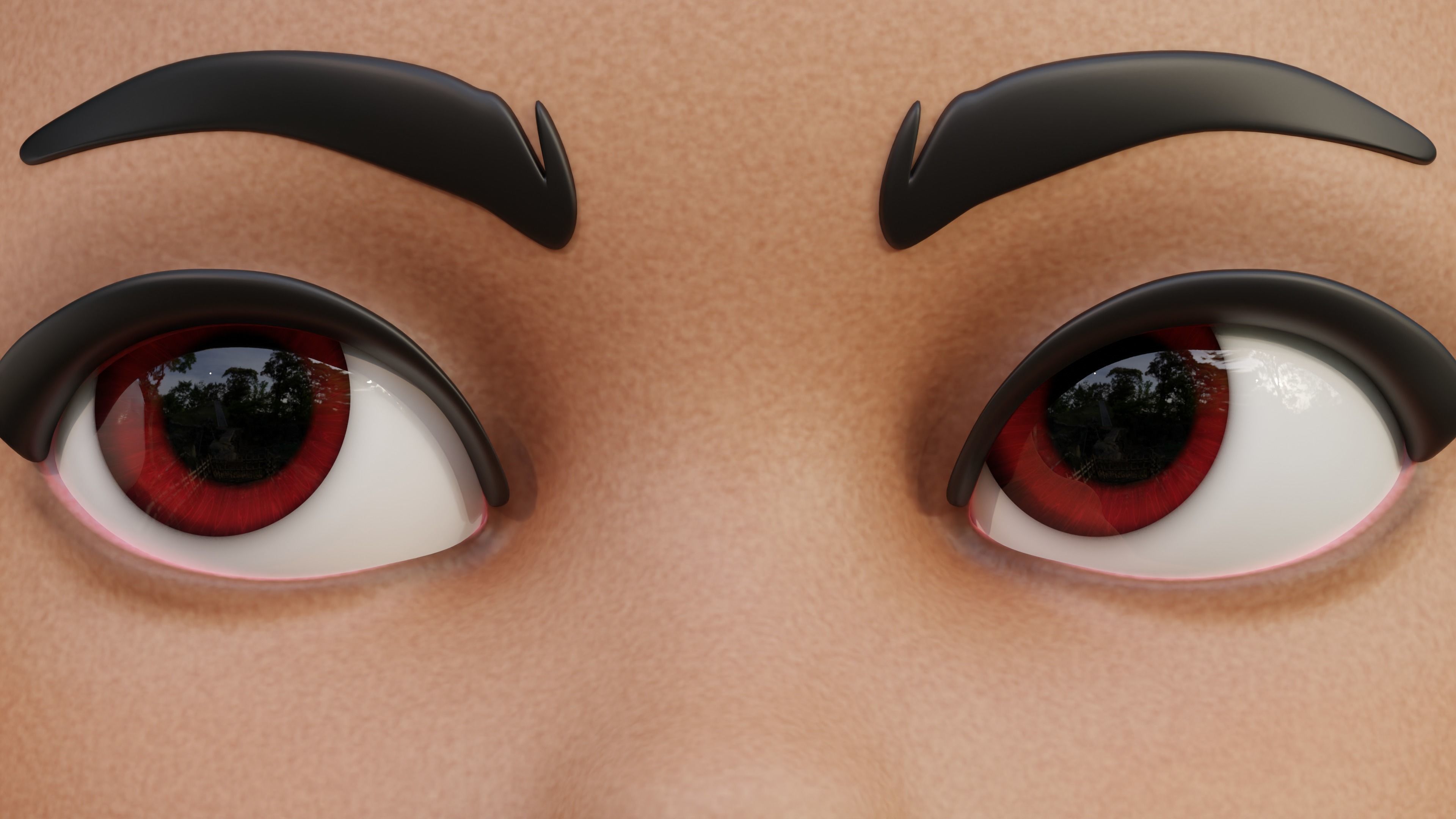 Disney-Style Cartoon Eye Pack - 12 Colours Low-poly 3D model_36