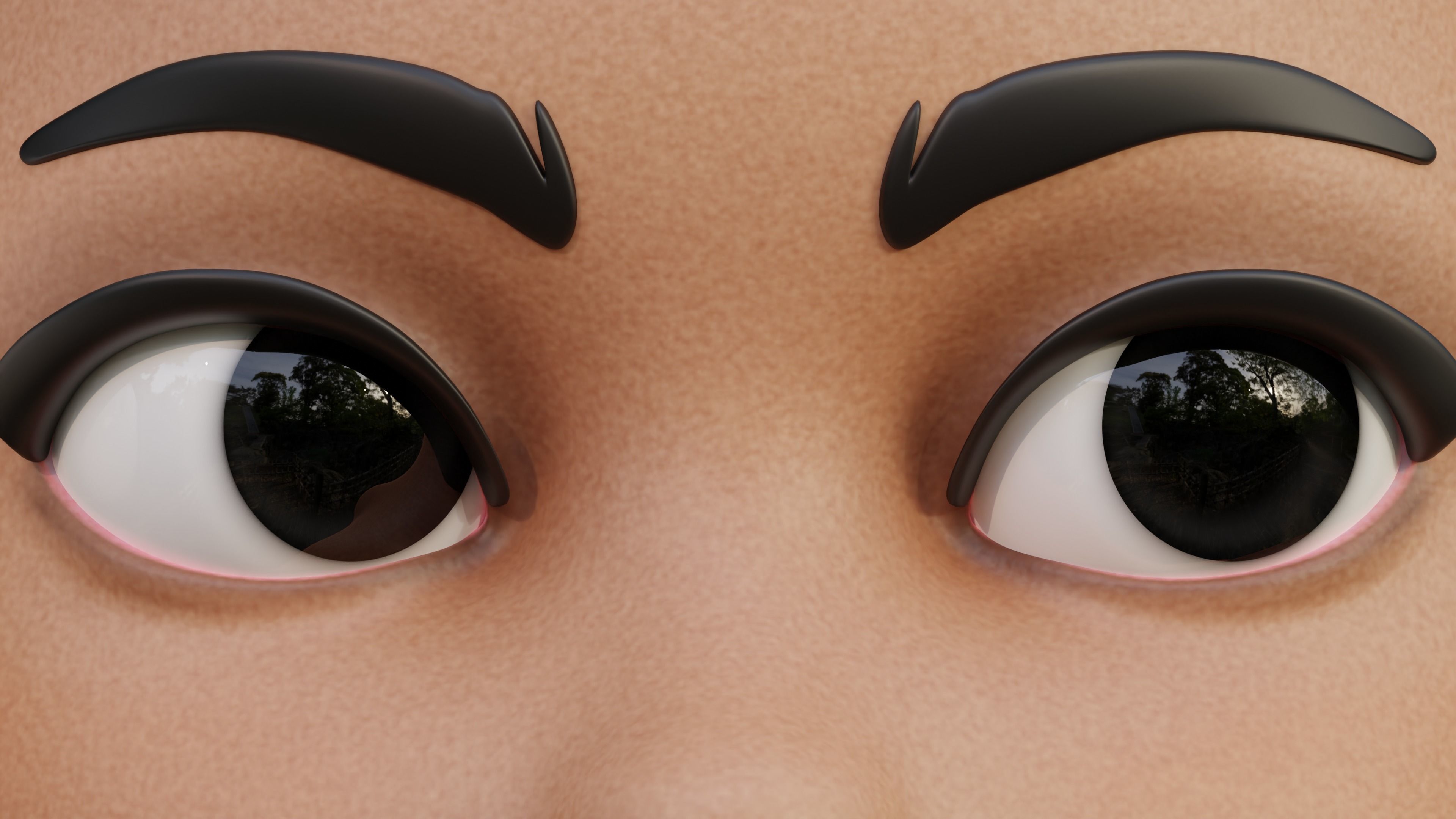 Disney-Style Cartoon Eye Pack - 12 Colours Low-poly 3D model_15