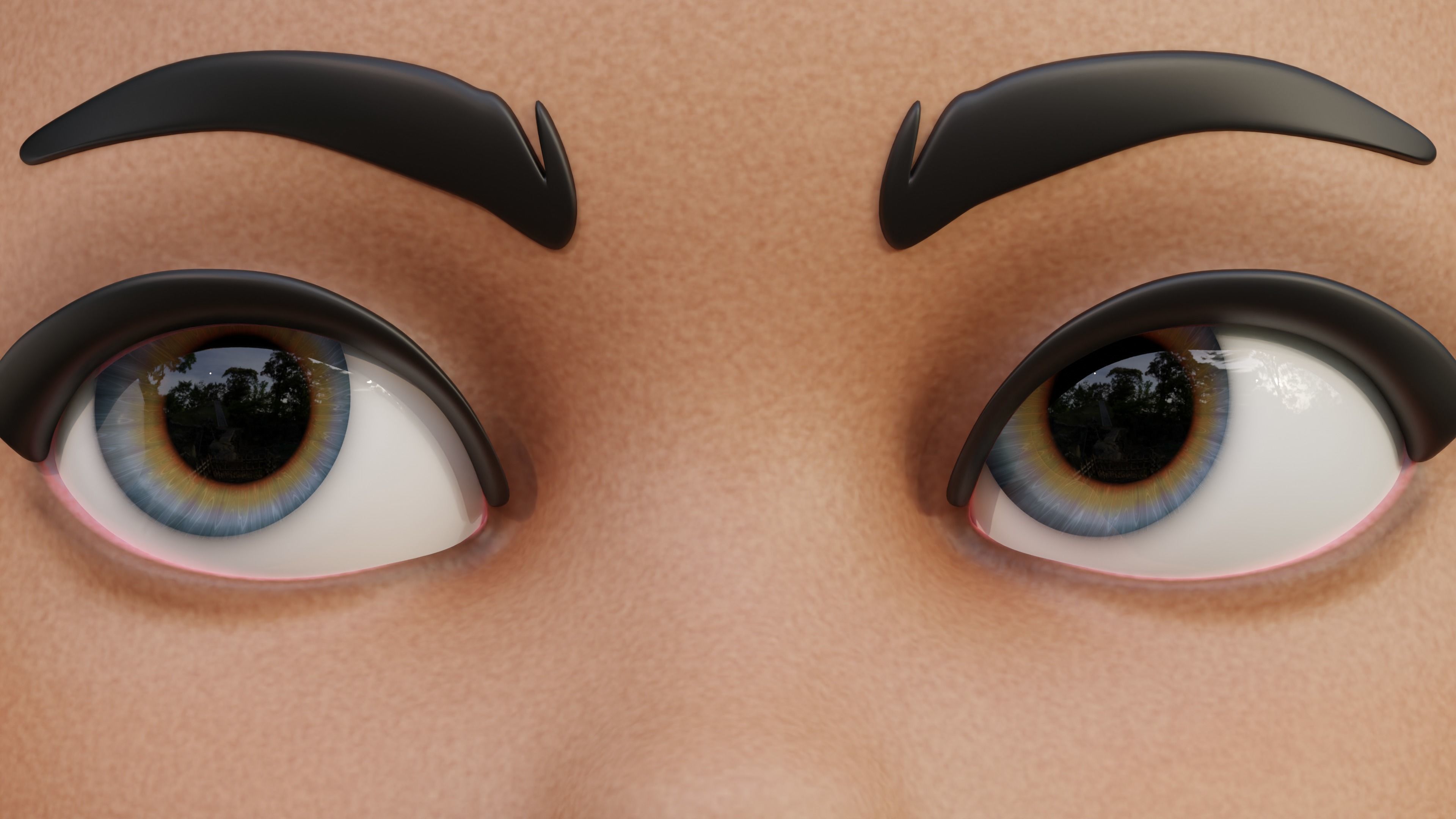Disney-Style Cartoon Eye Pack - 12 Colours Low-poly 3D model_26
