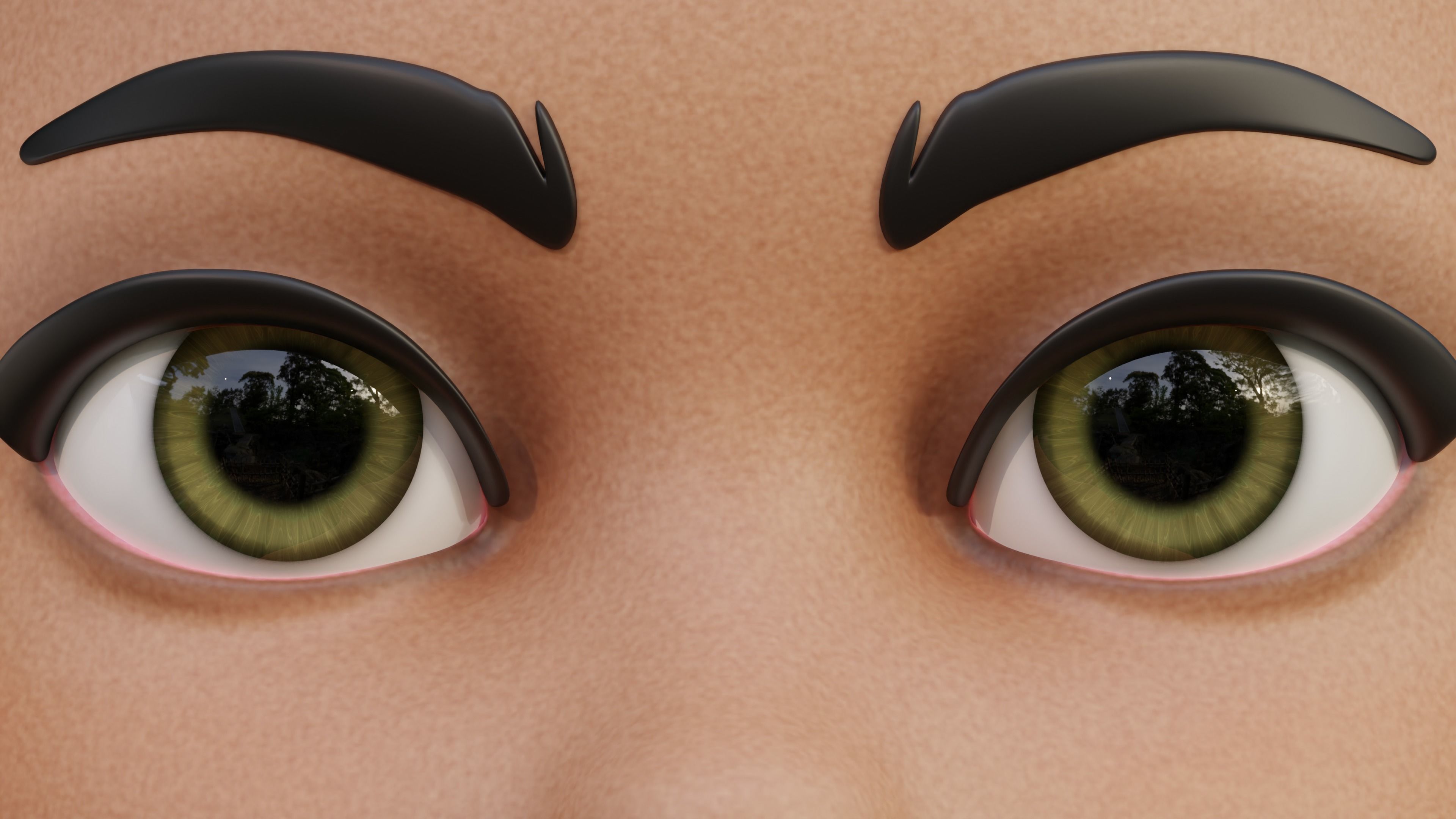 Disney-Style Cartoon Eye Pack - 12 Colours Low-poly 3D model_4