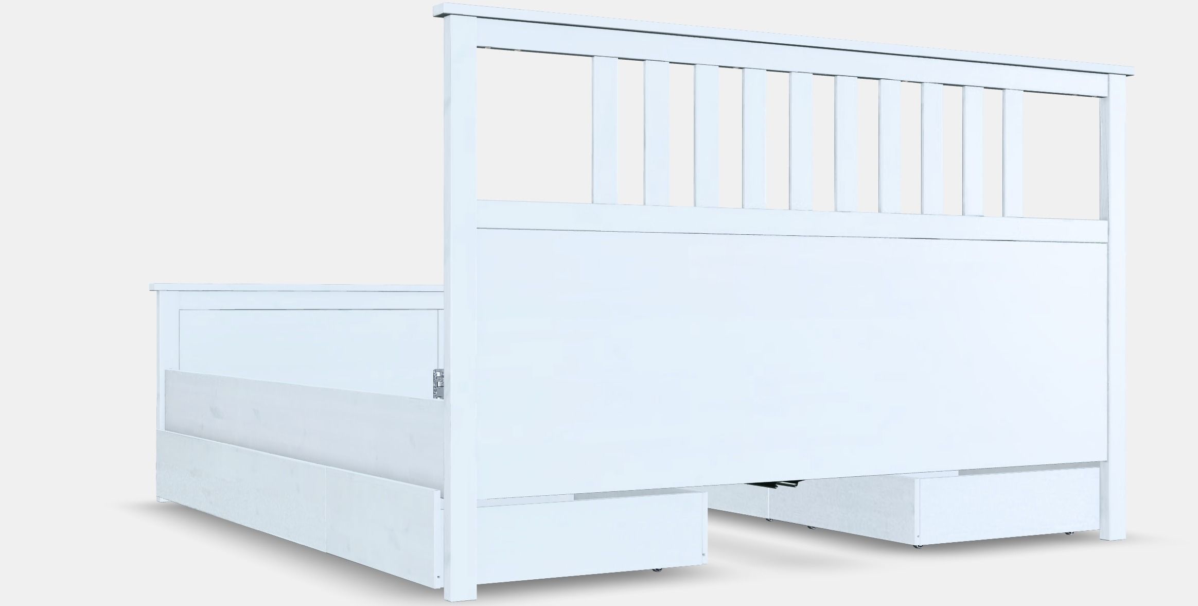 HEMNES Bed frame with 4 storage boxes Low-poly 3D model_2