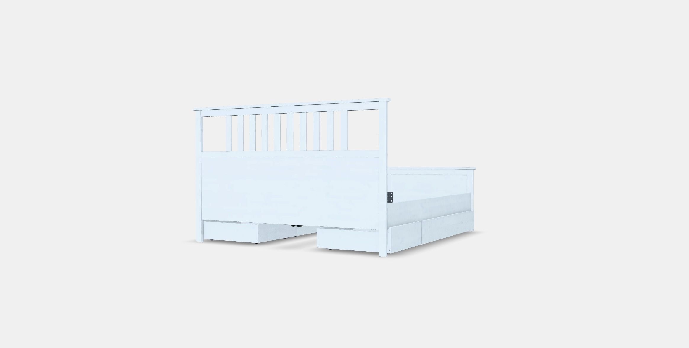 HEMNES Bed frame with 4 storage boxes Low-poly 3D model_5