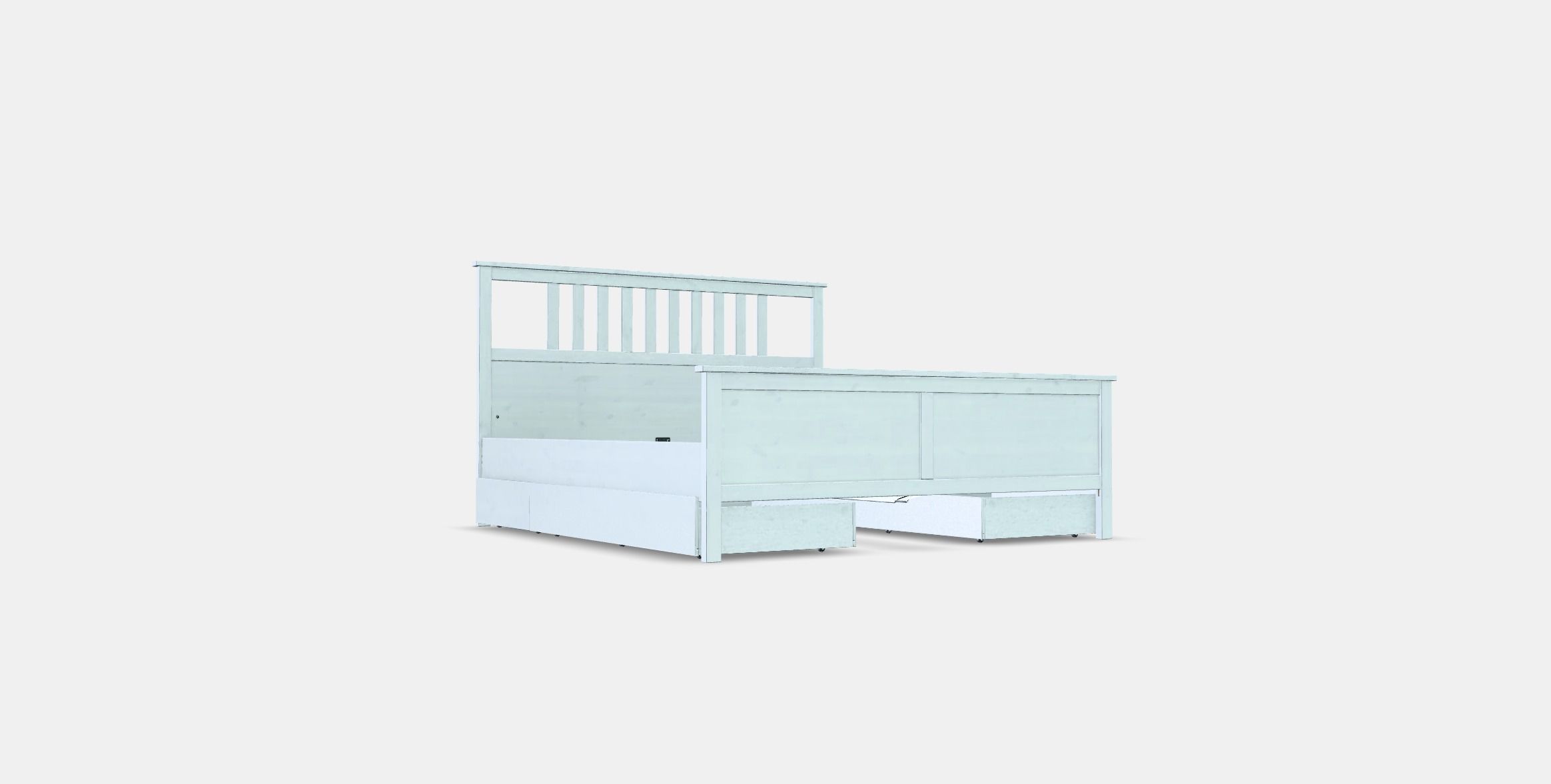 HEMNES Bed frame with 4 storage boxes Low-poly 3D model_3