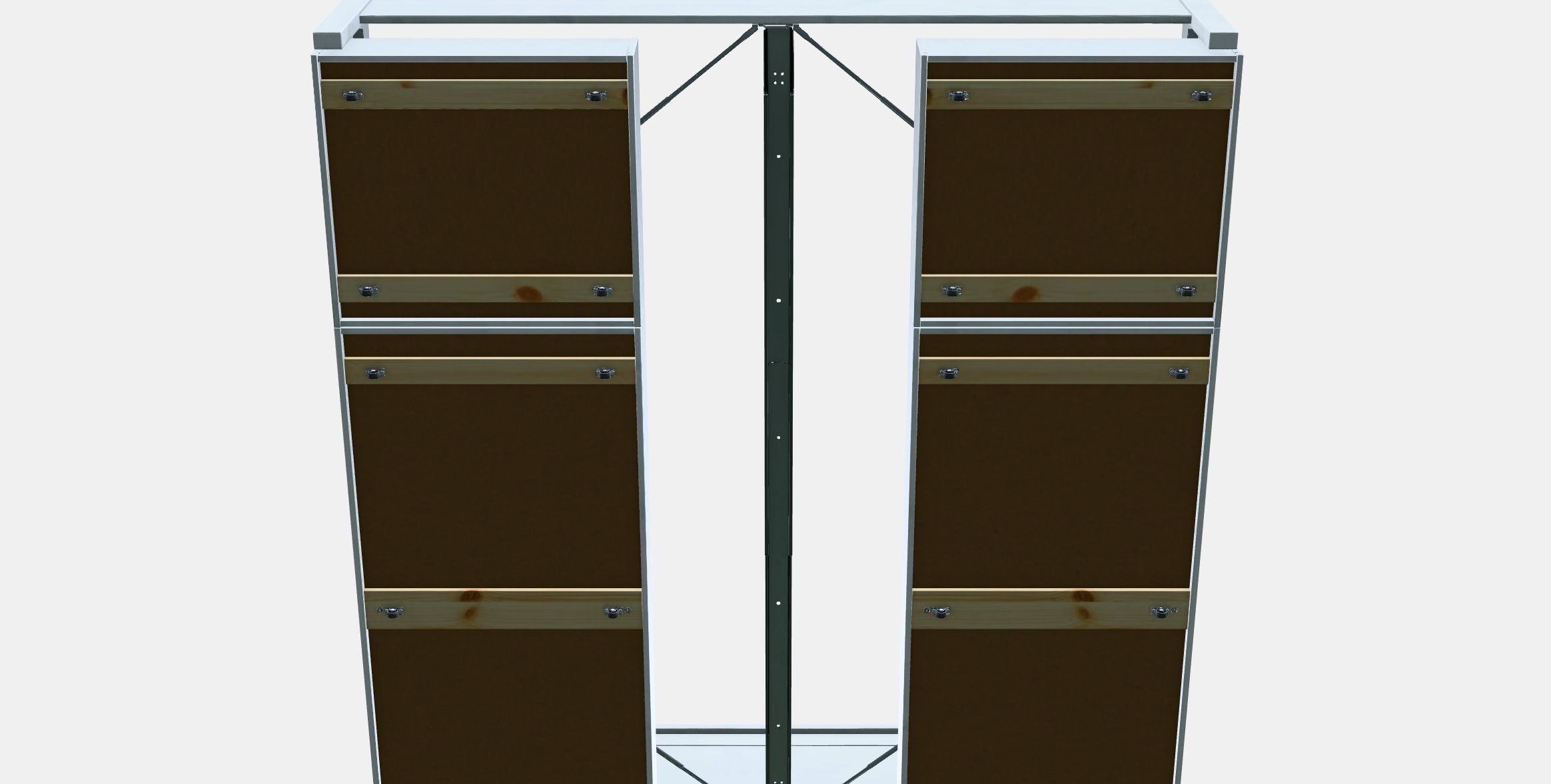 HEMNES Bed frame with 4 storage boxes Low-poly 3D model_8